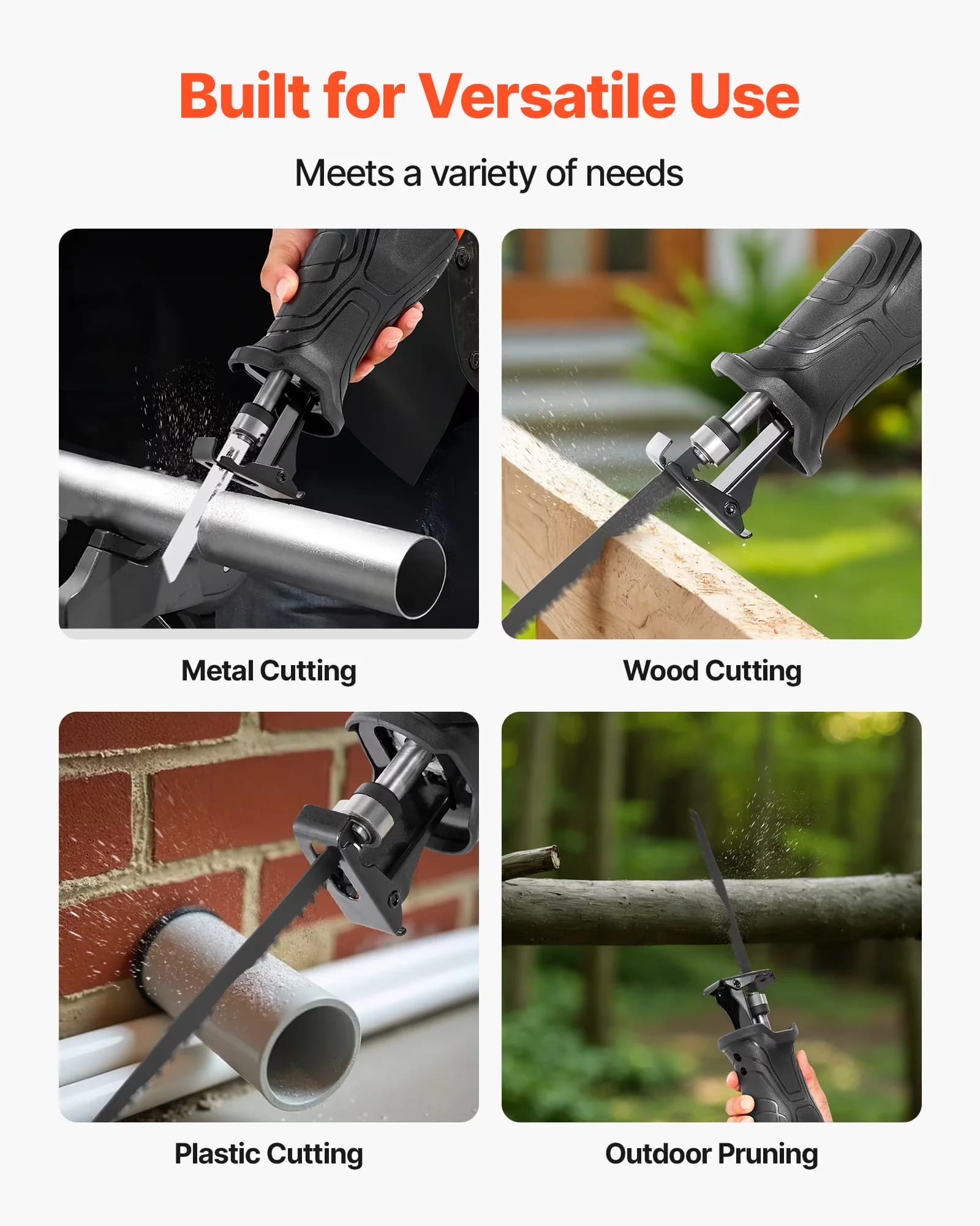 Stylish Power Saw with Variable Speed, Easy Storage, Corded Reciprocating - Model 14B641