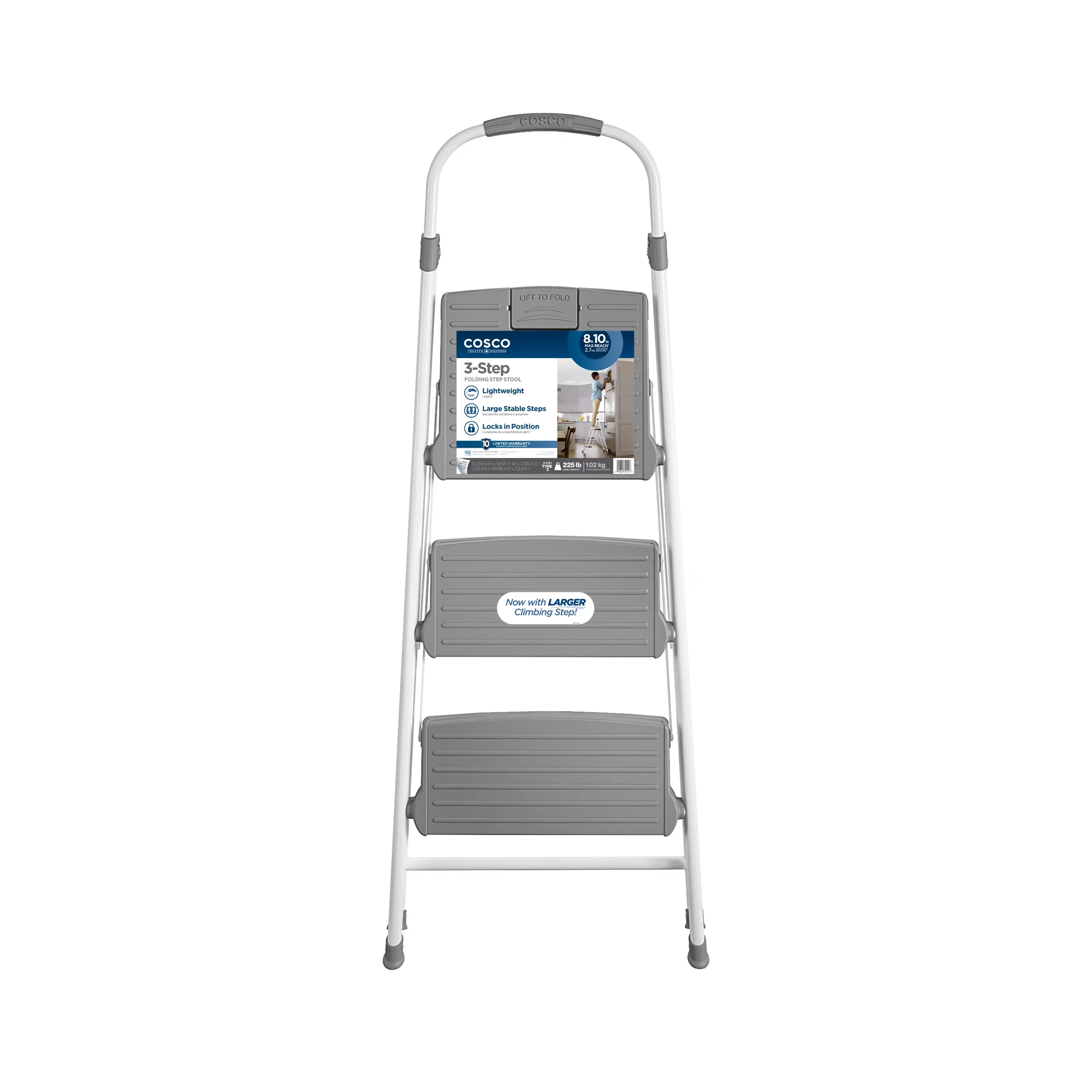 Modern Ladders And Step Stool with Foldable, 8ft 10in Max Reach) - Metal, Plastic Model D71748