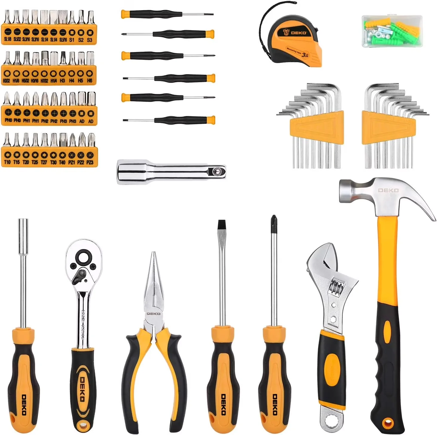 Efficient Hand Tool Set with Long-Lasting, Precision, Auto Repair - Silver Model 46FE39