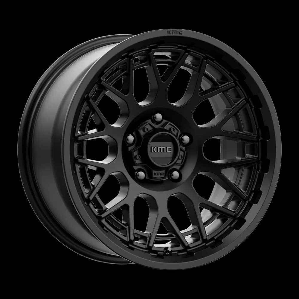 Efficient Wheels And Rim with 6X5.5 bolt pattern, Cast Aluminum KM722 18X9 6X5.5 S-BLK 0MM, Material: Cast Aluminum - Cast Aluminum... Model 85BDD2