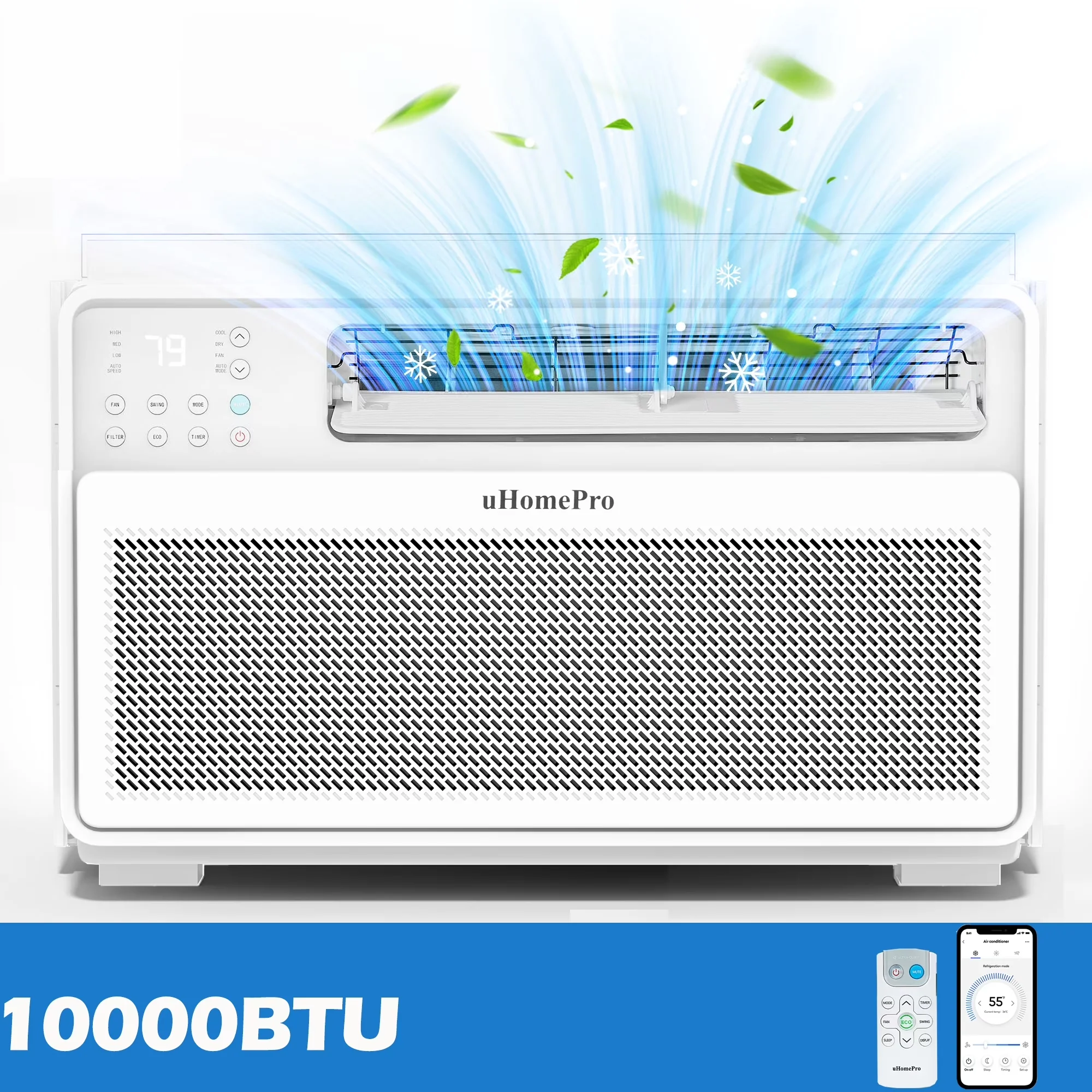 Air Conditioner Efficient with 10000 BTU, Smart Technology Capable, Energy Efficient - White Model 1AF413