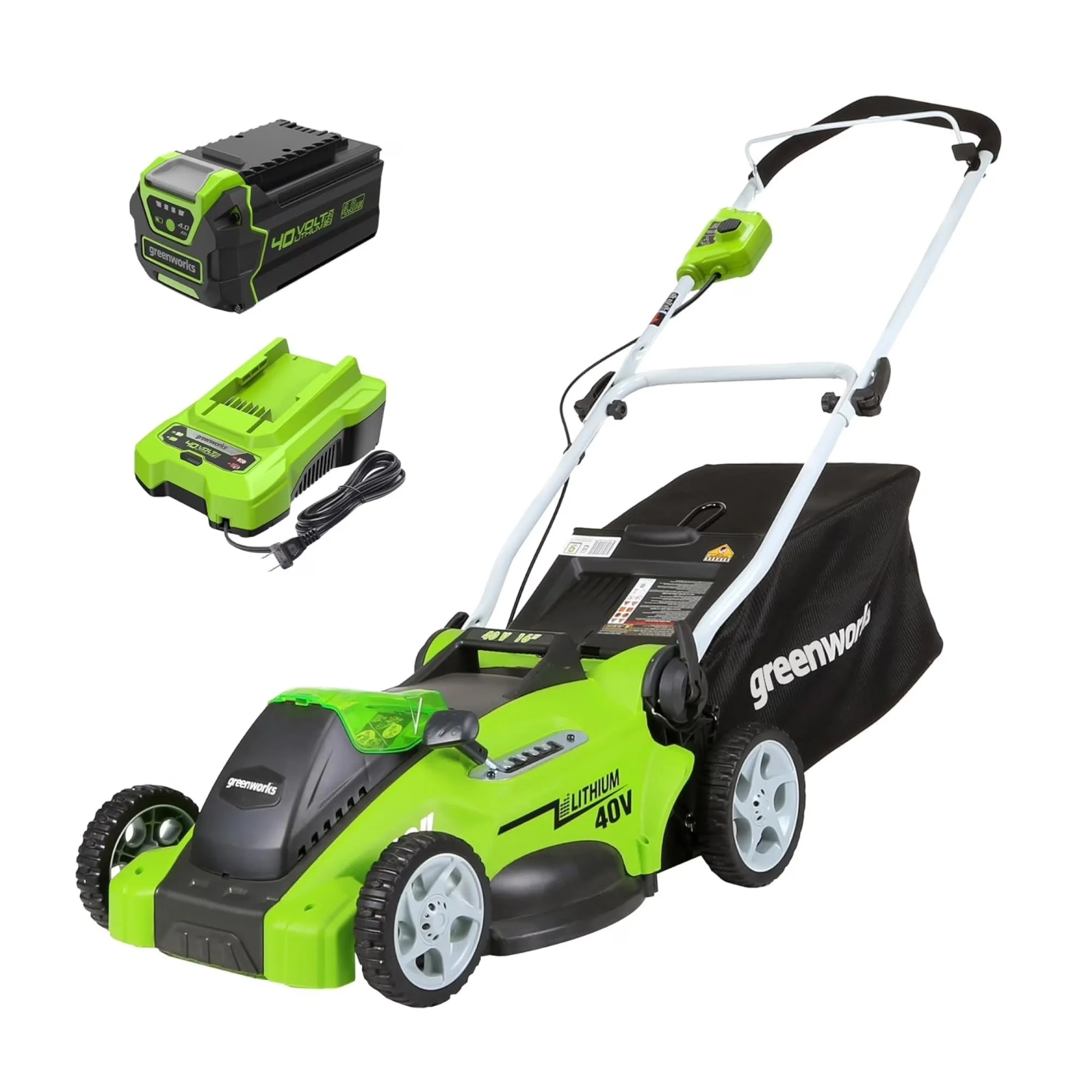 Professional Push Mower with Battery, 40V, 4.0 Ah Battery & Charger 25322 - Green Model E34E6D