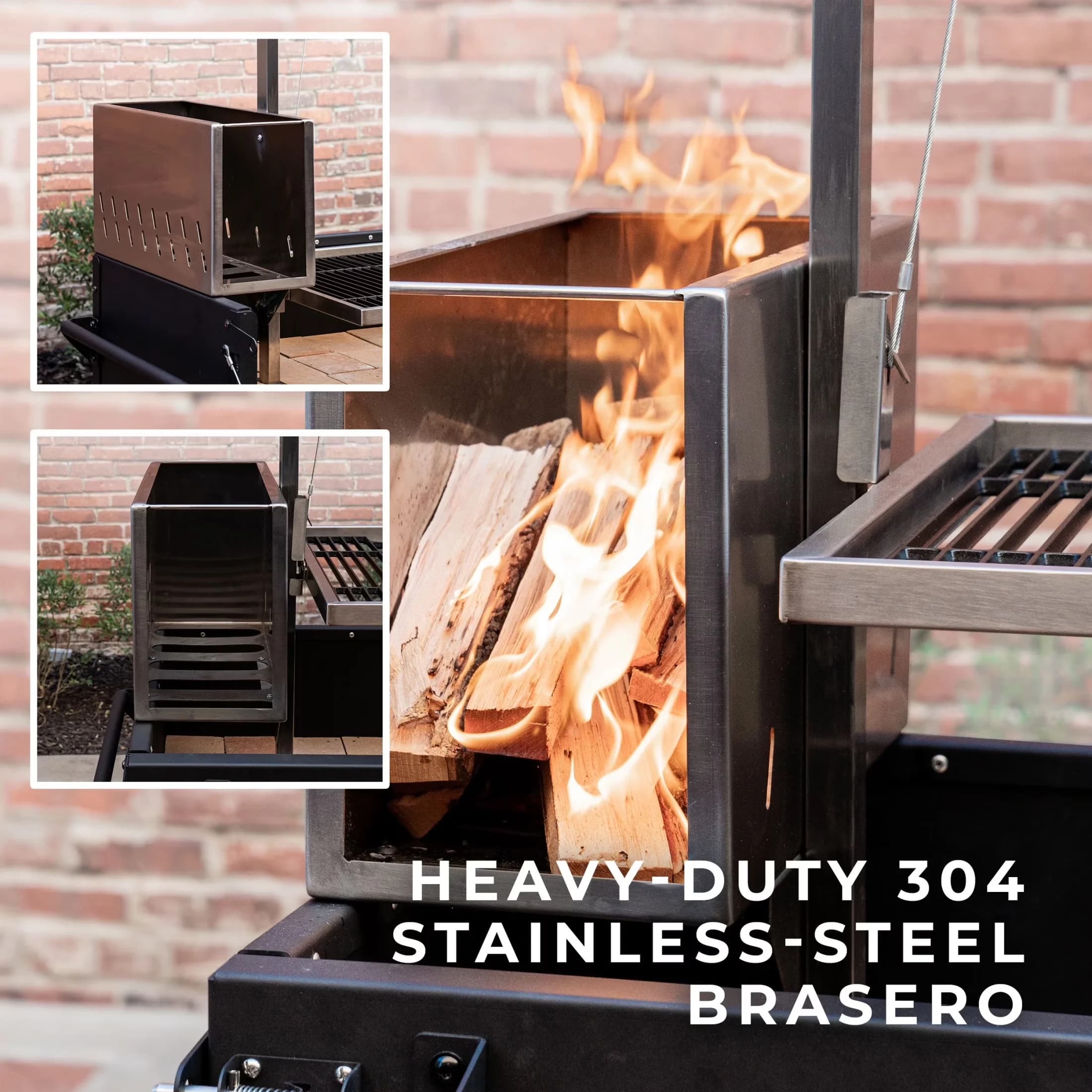 Charcoal Grill Sleek with Brasero - Steel Argentine - Essential Collection Model 6CAA7C