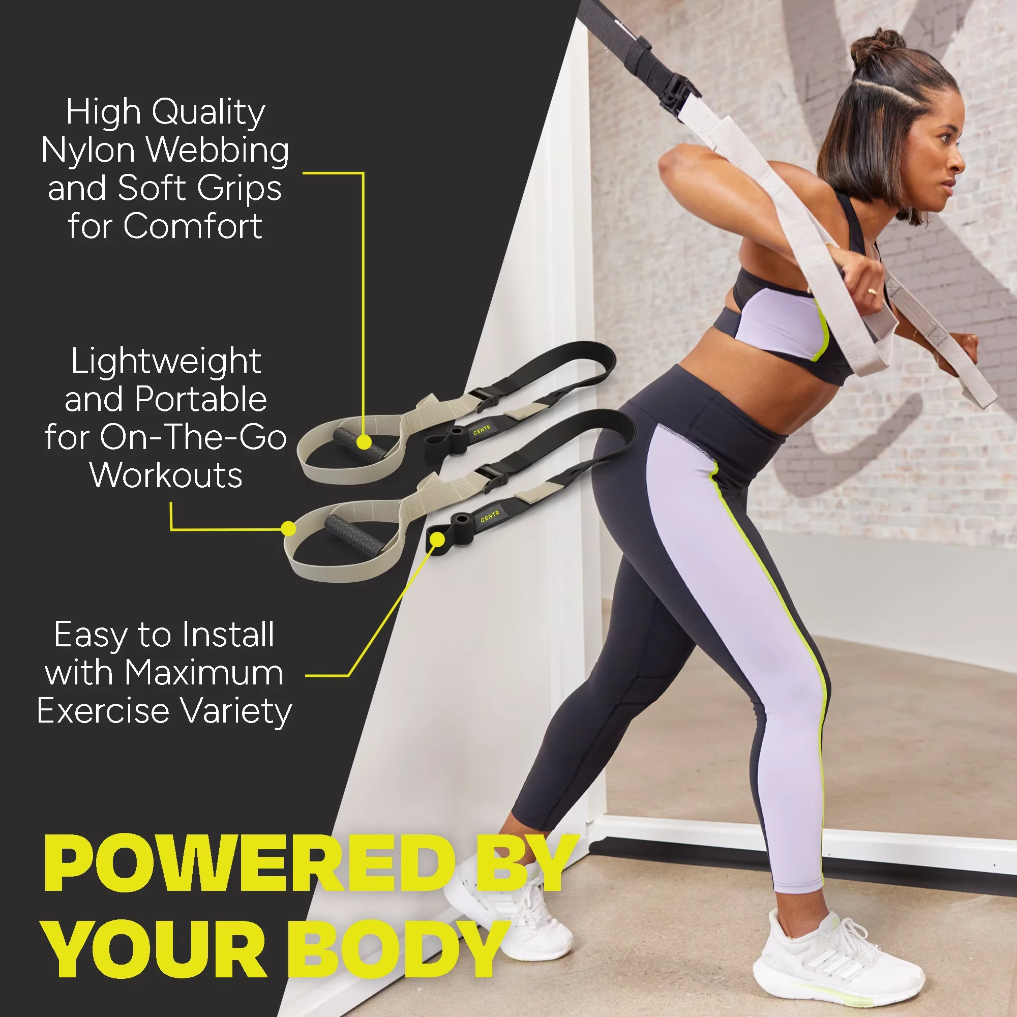 Compact Home Gym Accessory with Adjustable Straps, Anti-Slip, Straps have a weight capacity of 265 lb. - Polypropylene Foam,... Model FA569D