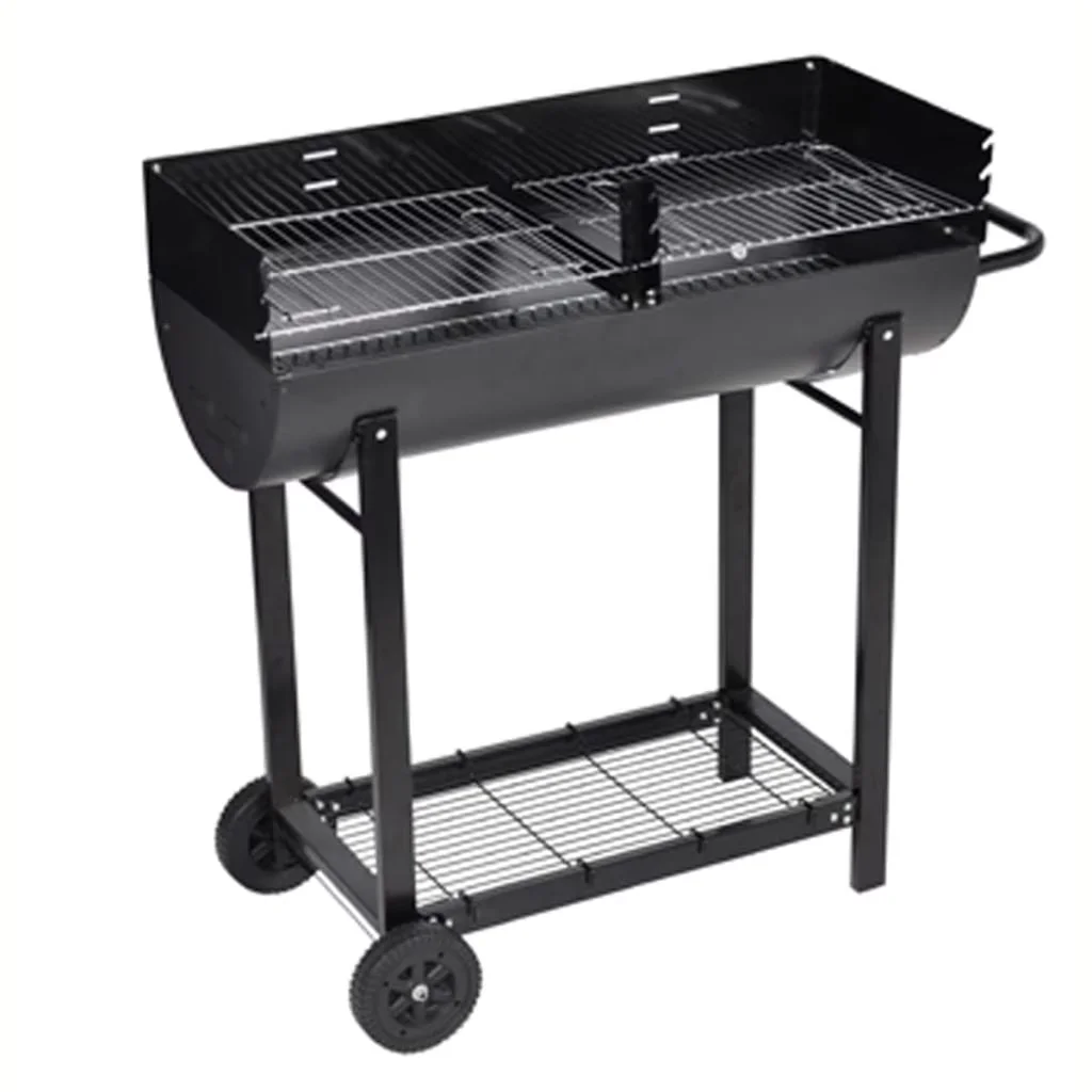 Charcoal Grill Durable with Portable, Material thickness: 0.02"., Depth: 16.9". - Black Steel Model B6885E