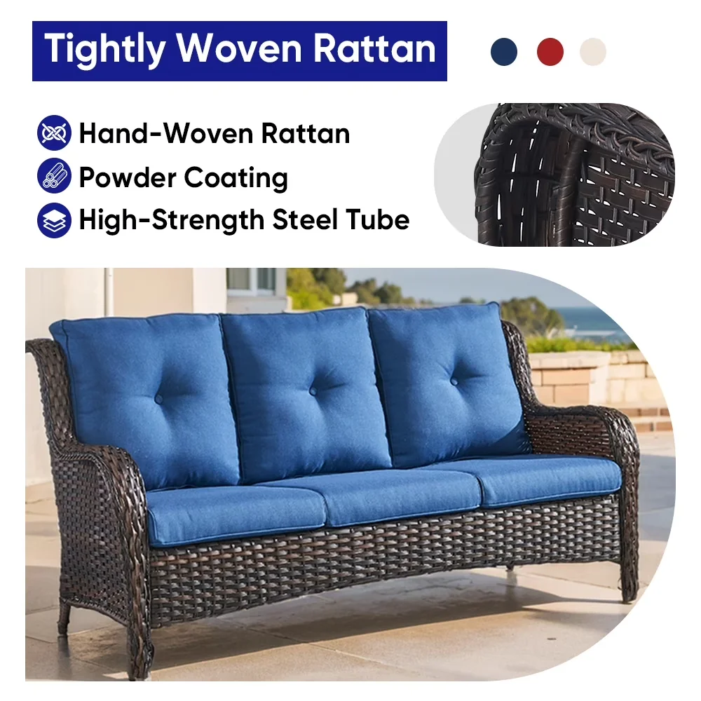 Quality Patio Chair with 50000 BTU, Weatherproof - Pe Wicker, Powder Coated Steel Brown Model A1CB3A