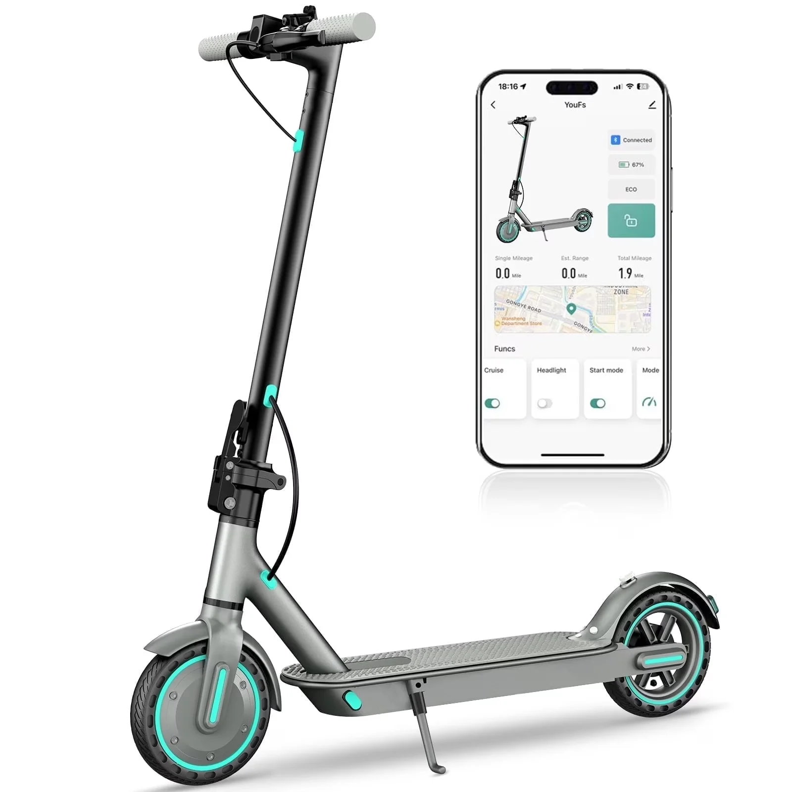 Versatile Scooter with 350W, Foldable, Electric - Blue Aluminum - Low Maintenance Model A605F7
