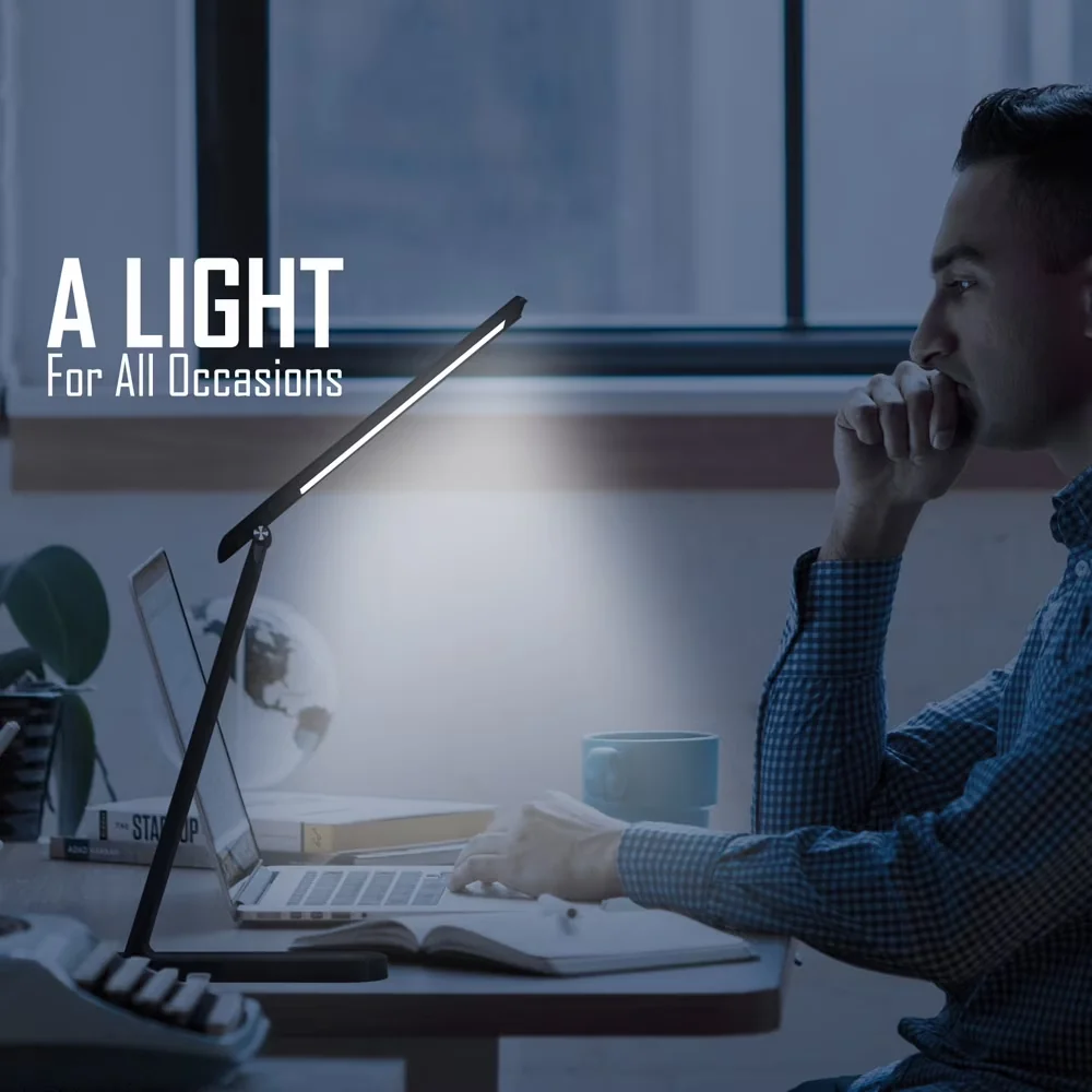 Stylish Desk Lamp with LED, Task Lamps - Plastic Black for Office, Dorm Model 226A78