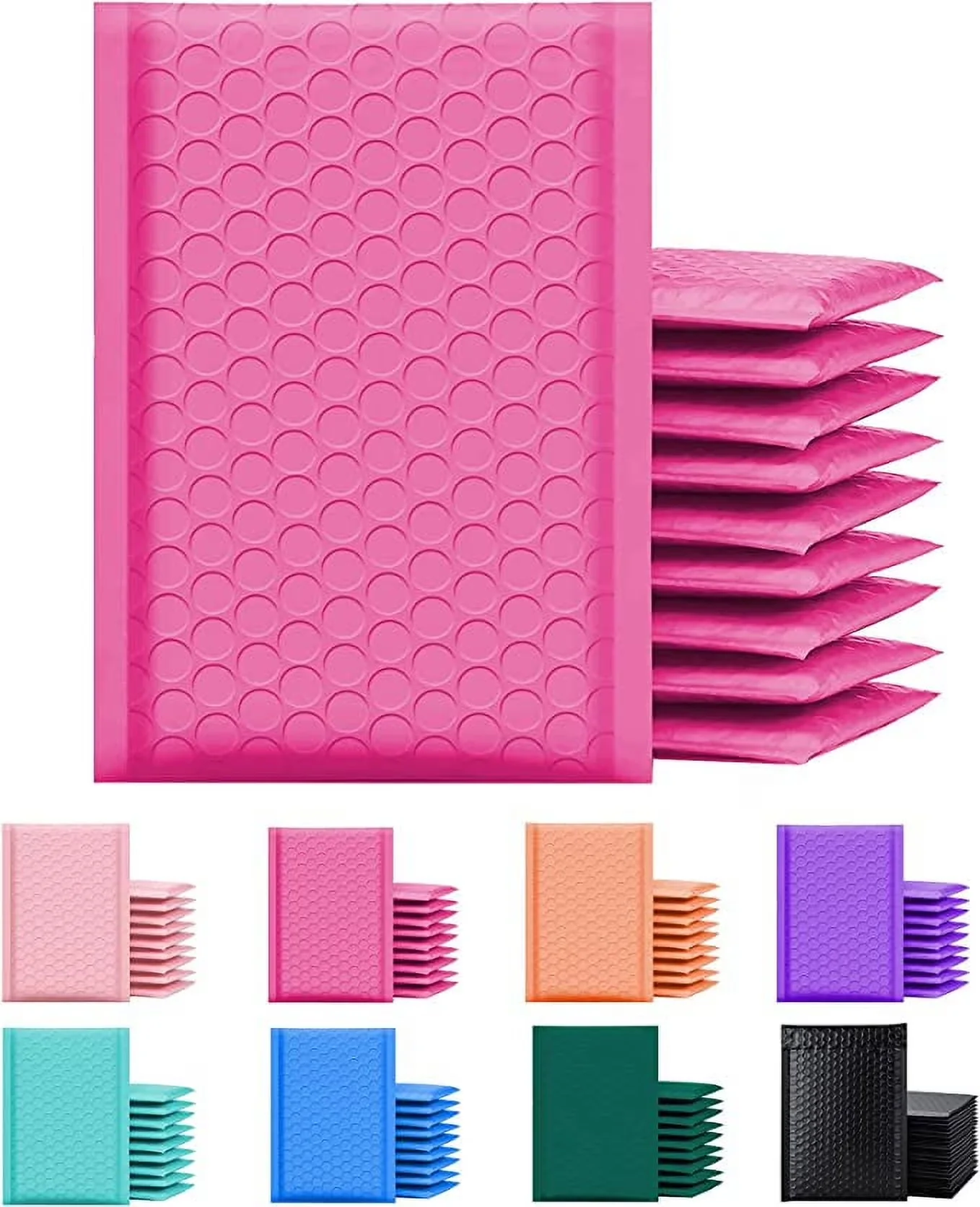 Compact Moving with Inner size: 10.5" X 15", Poly Bubble Mailer, Cushioning Padded Envelopes - Pink Plastic Model FE6464