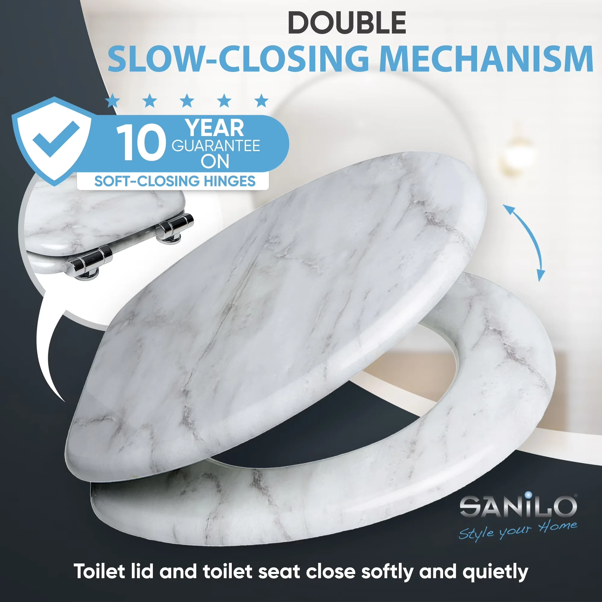 Toilet Seats And Lid Sleek with Easy To Clean, Adjustable, Easy To Install - Molded Wood Model 631D99
