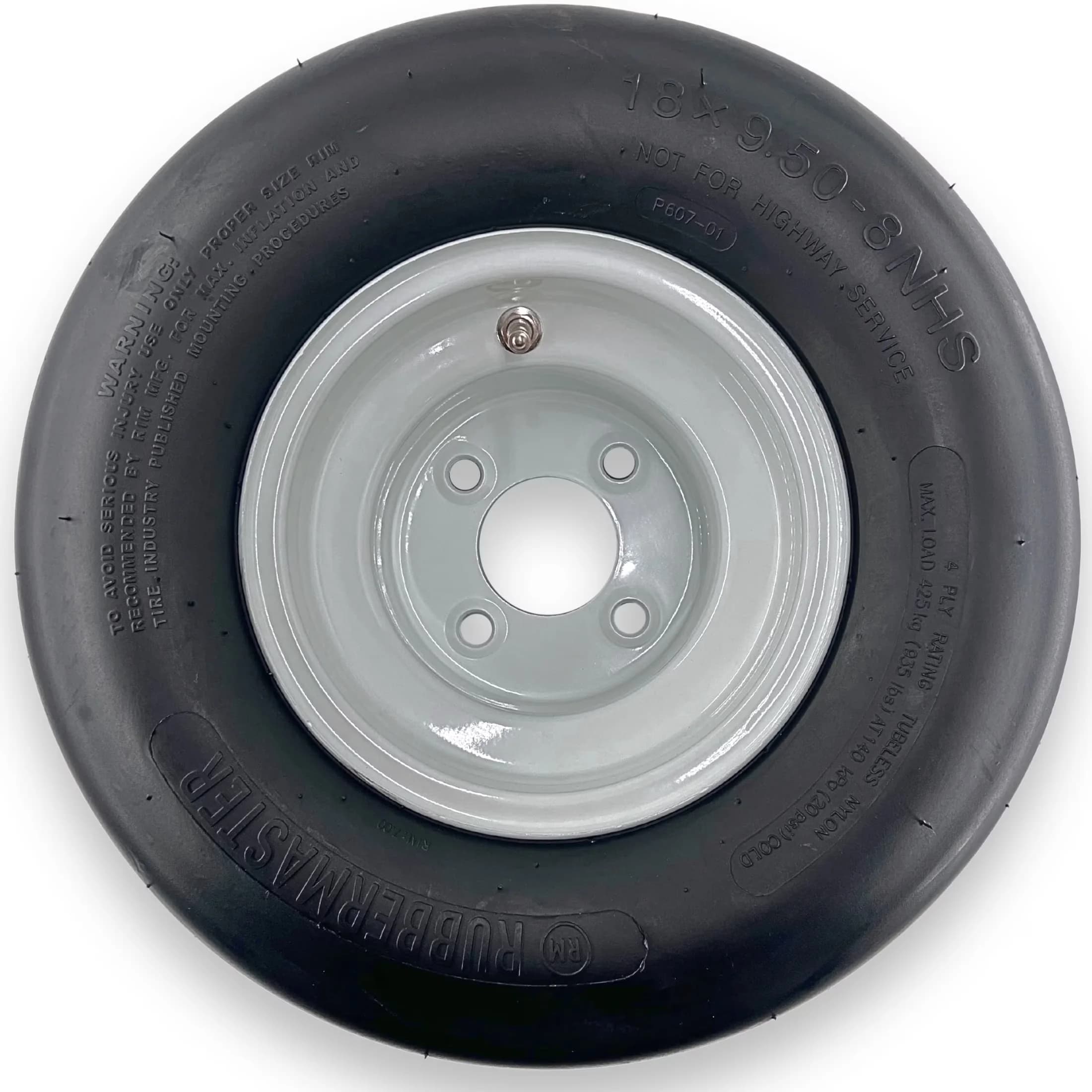 Compact Motor Home And Rv Tire with Heavy-Duty, 18x9.50-8 4 Ply Smooth 4 on 4 Stamped - Model 4FFF19