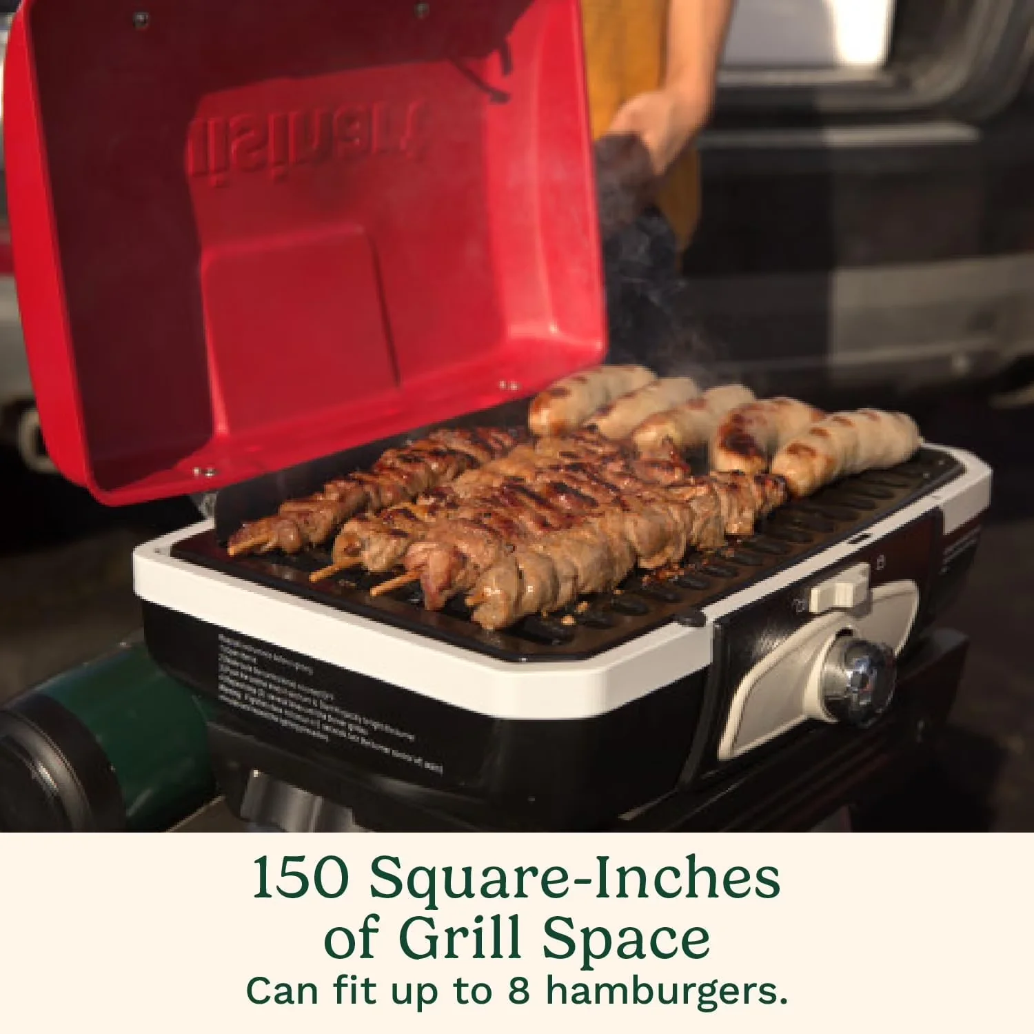 Stylish Gas Grill with 5500 BTU, Foldable Legs, Portable - Enamel Steel Model 20CD23