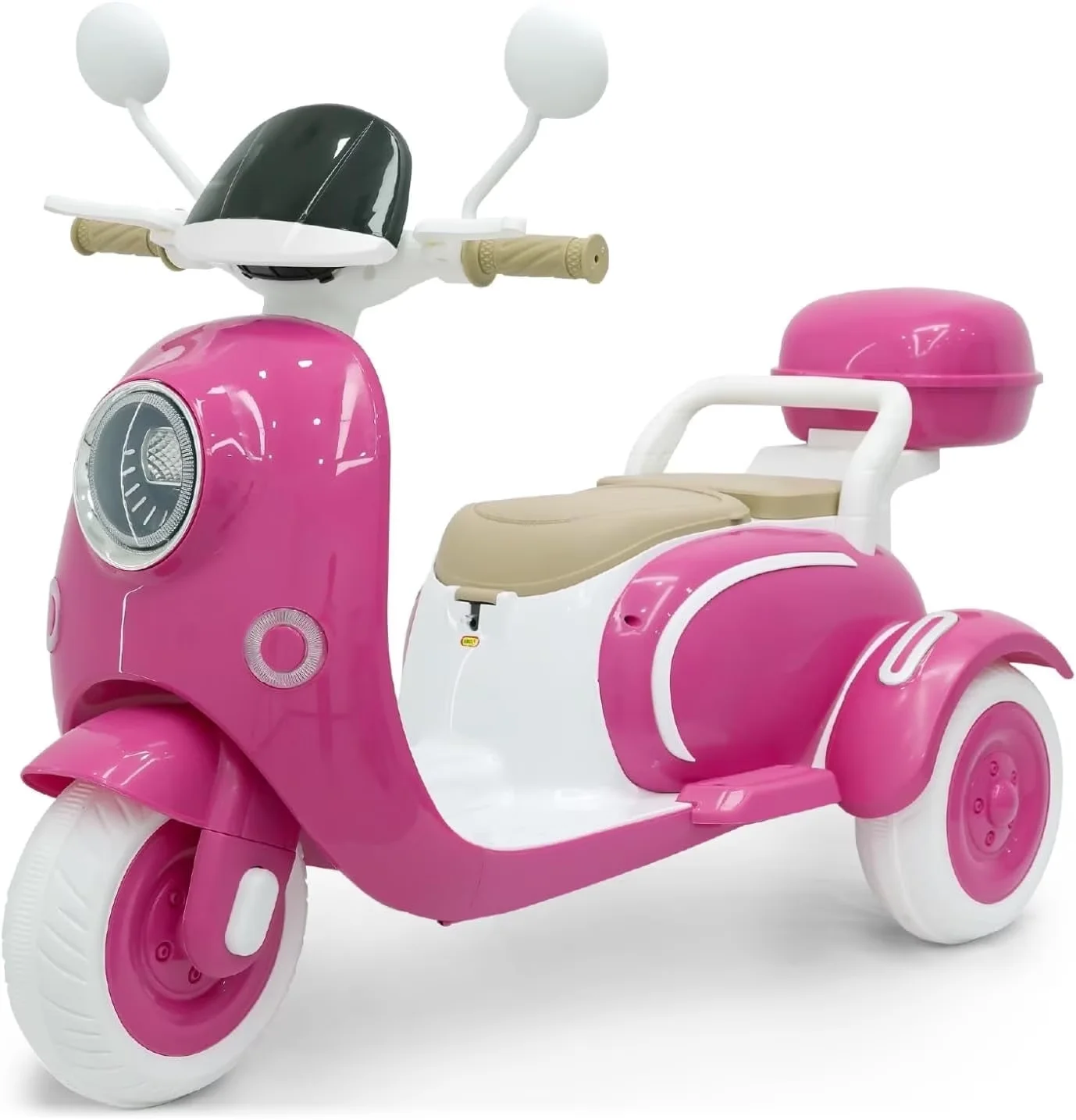 Sleek Scooter with Battery, 12V, Bluetooth Enabled - Pink - Traditional Style Model 6CEDB3