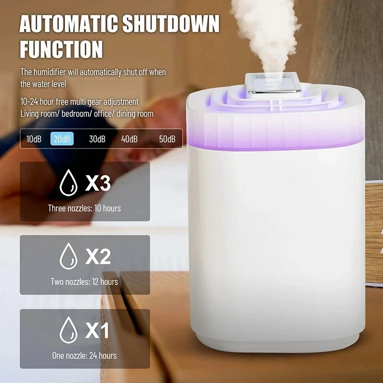 Humidifier Sleek with Ultrasonic for Bedroom, Large - Traditional Style Model A3DB56