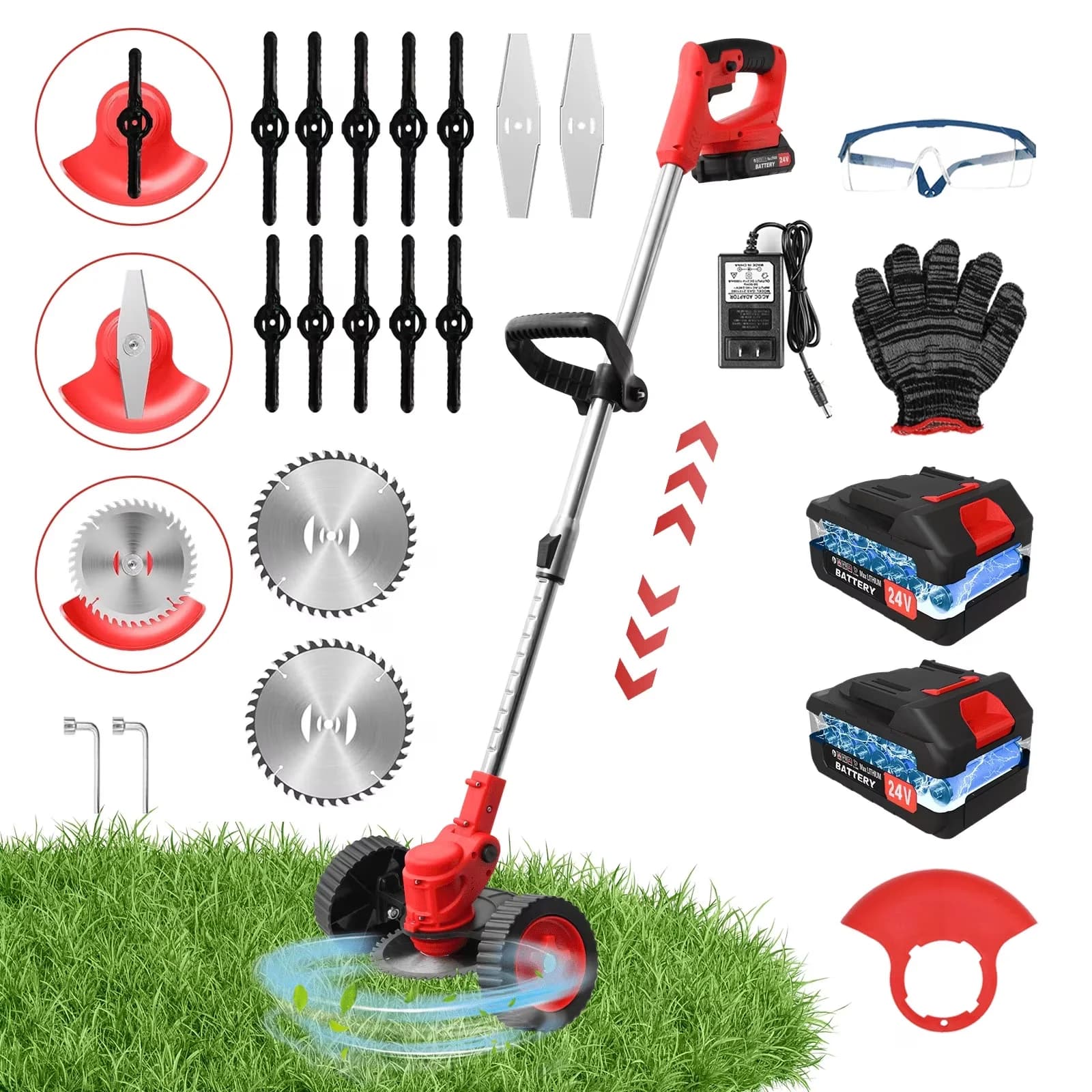 Modern String Trimmer with Battery, Extendable, Weed Lawn Edge - Grass Model B931BB