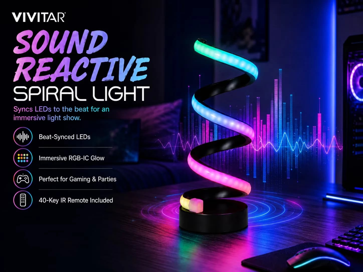 Efficient Lamp Set with LED, Usb Port, RGB-IC Spiral Light - Multicolor Plastic, Metal Model 318EB5