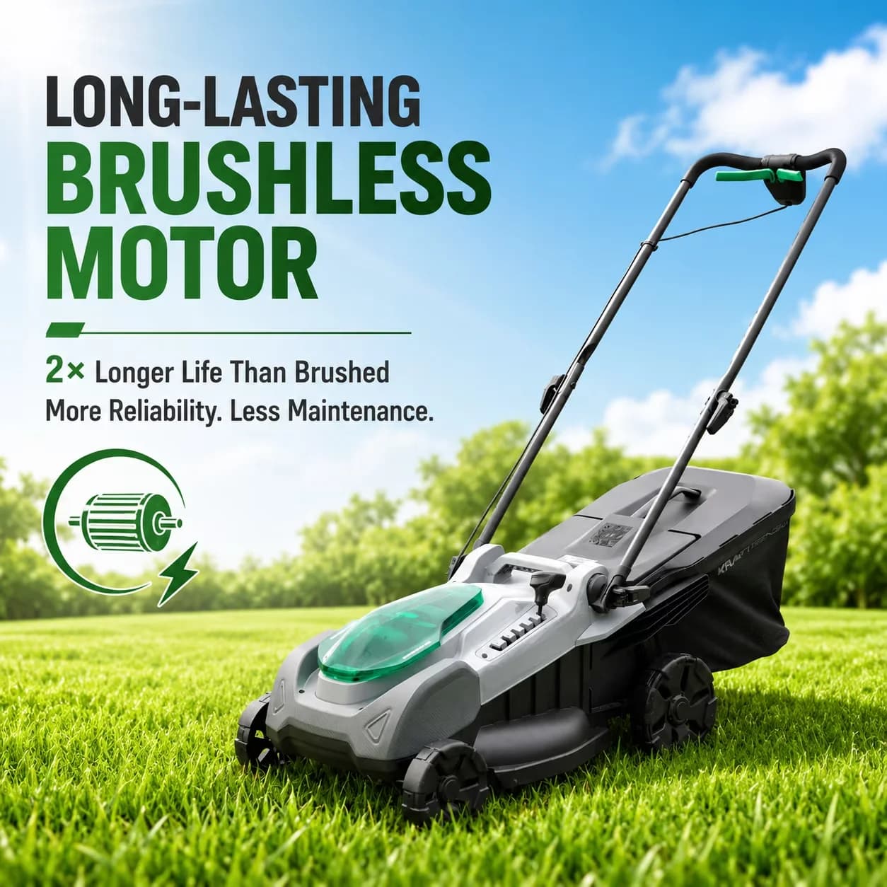 Versatile Push Mower with Battery, 40V, No Oil Change Required - Gray - Quality Construction Model 2F8089