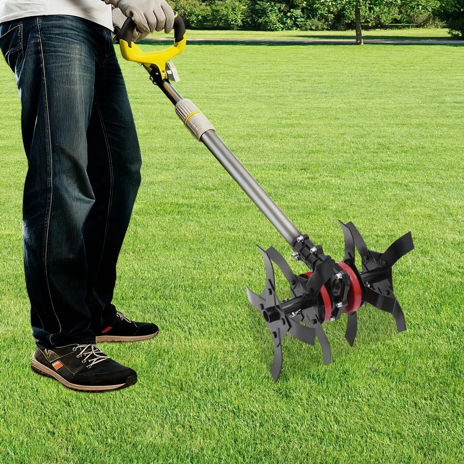 Versatile Trillers Cultivator with 9 Teeth Tiller Attachment for Garden - Model 5949DB