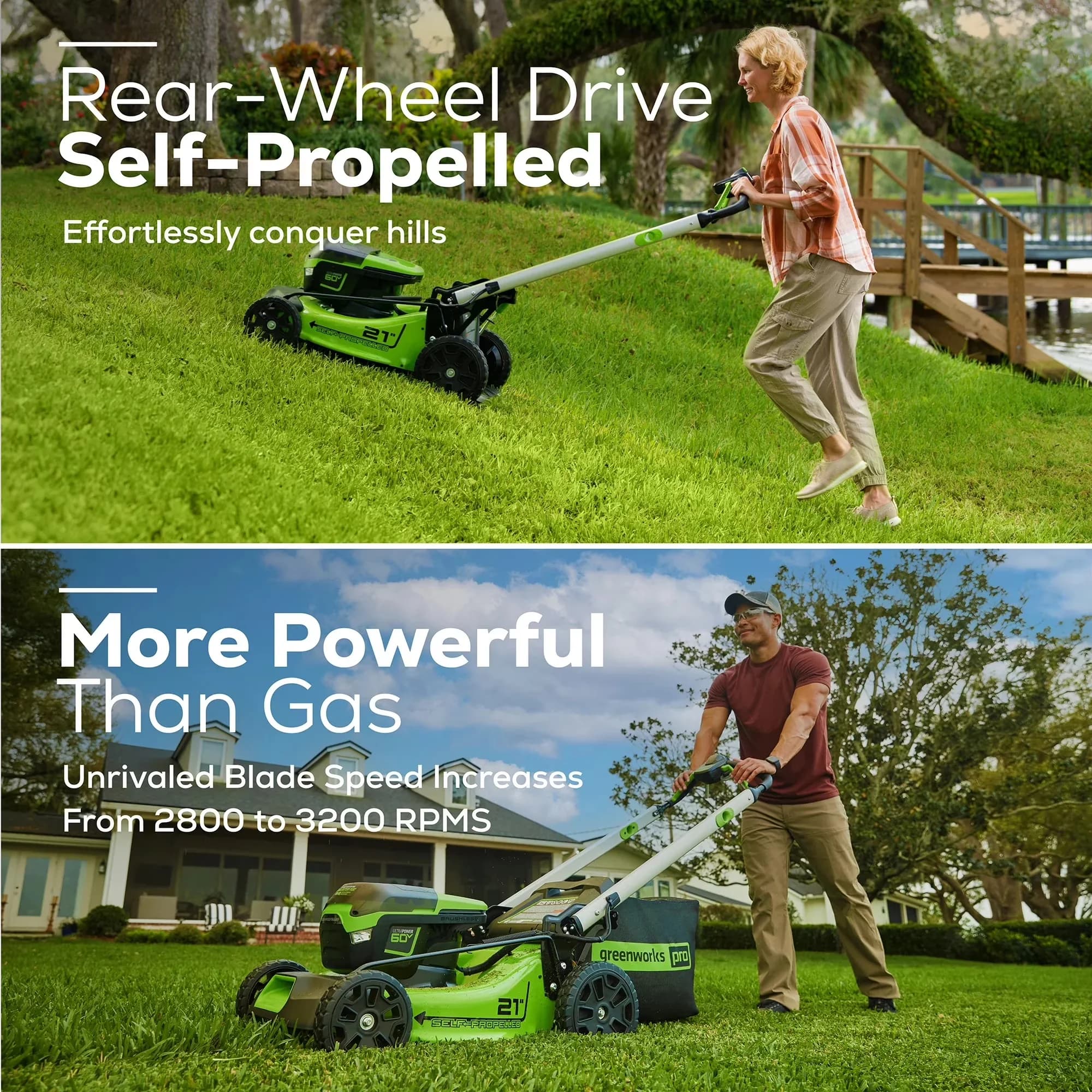 Quality Push Mower with Battery, 60V, Battery Level Indicator for General Purpose - Model 3AFC40