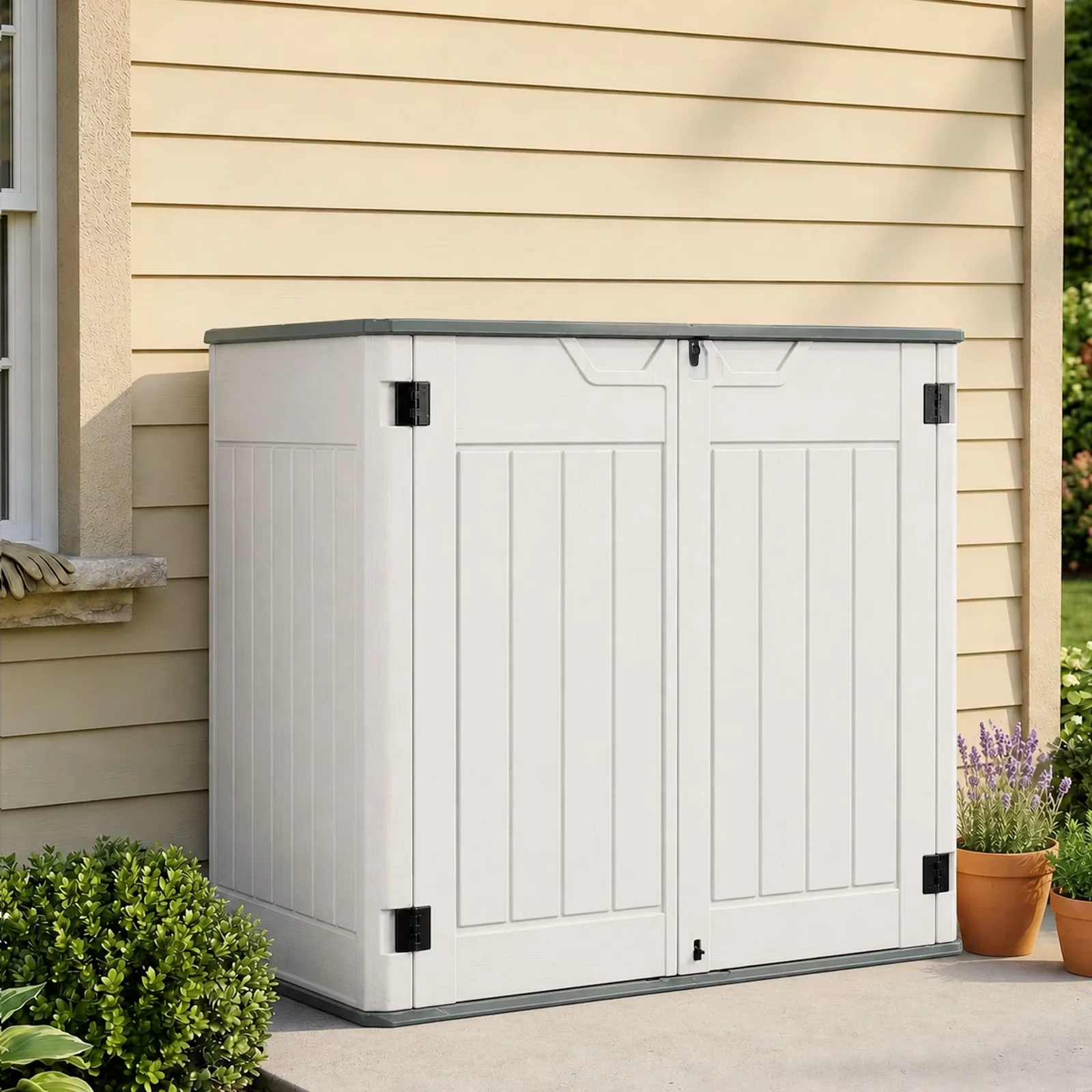 Durable Shed with Rust Resistant, Water-Resistant - High Density Polyethylene White Model 649341