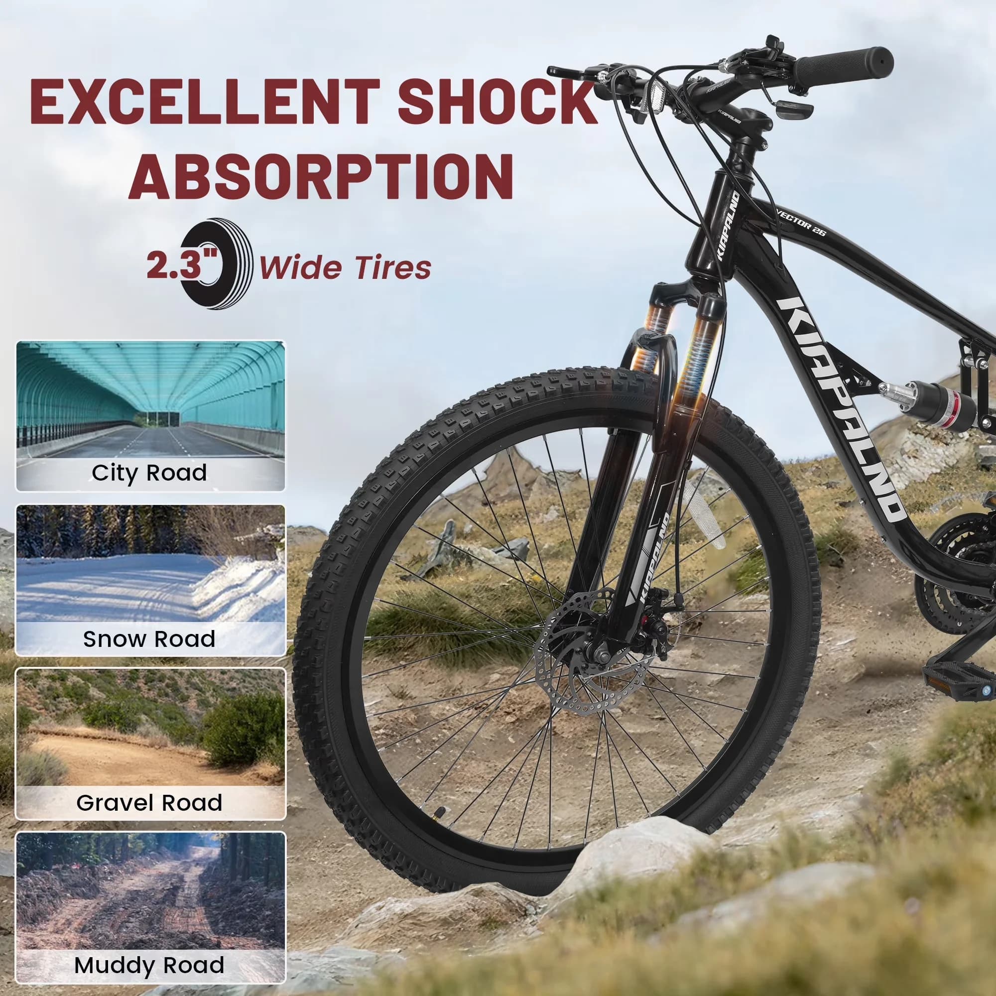 Professional Mountain Bike with Bike Type: Mountain Bike, Number of Speeds: 21 - Black for Outdoor Model 6BE422