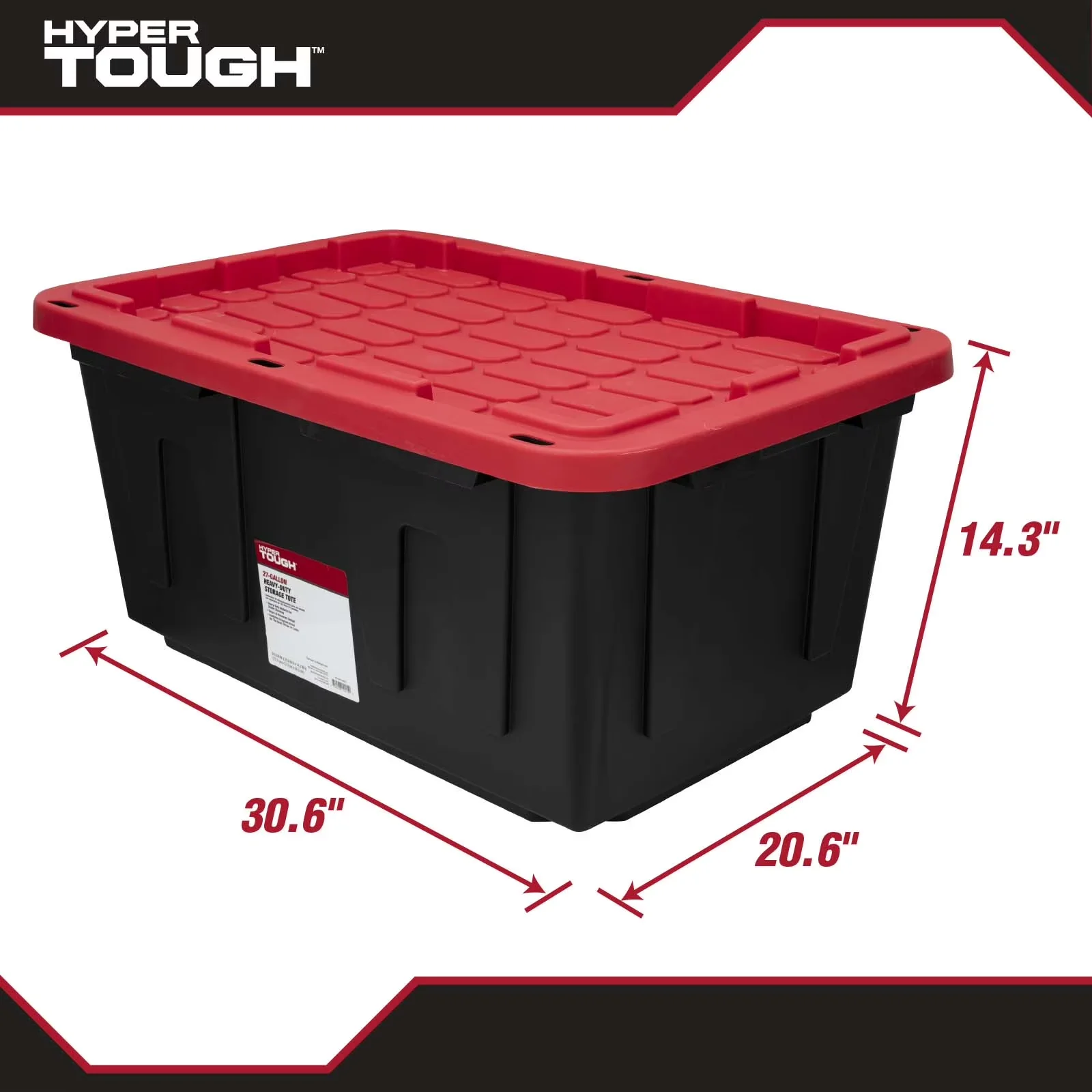 Garage Storage Supply Compact with Stackable, Snap Lid - Black Plastic Model 918F7A