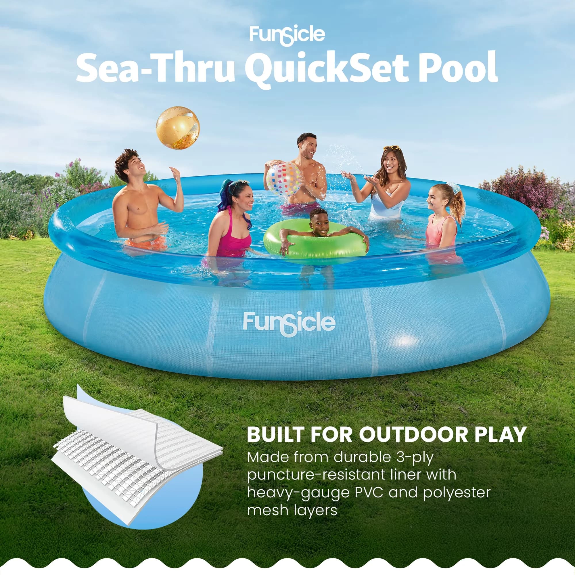 Above Ground Pool Innovative with Puncture Resistant, Age 6 & up, Cartridge Filter Pump - Model 4C8100