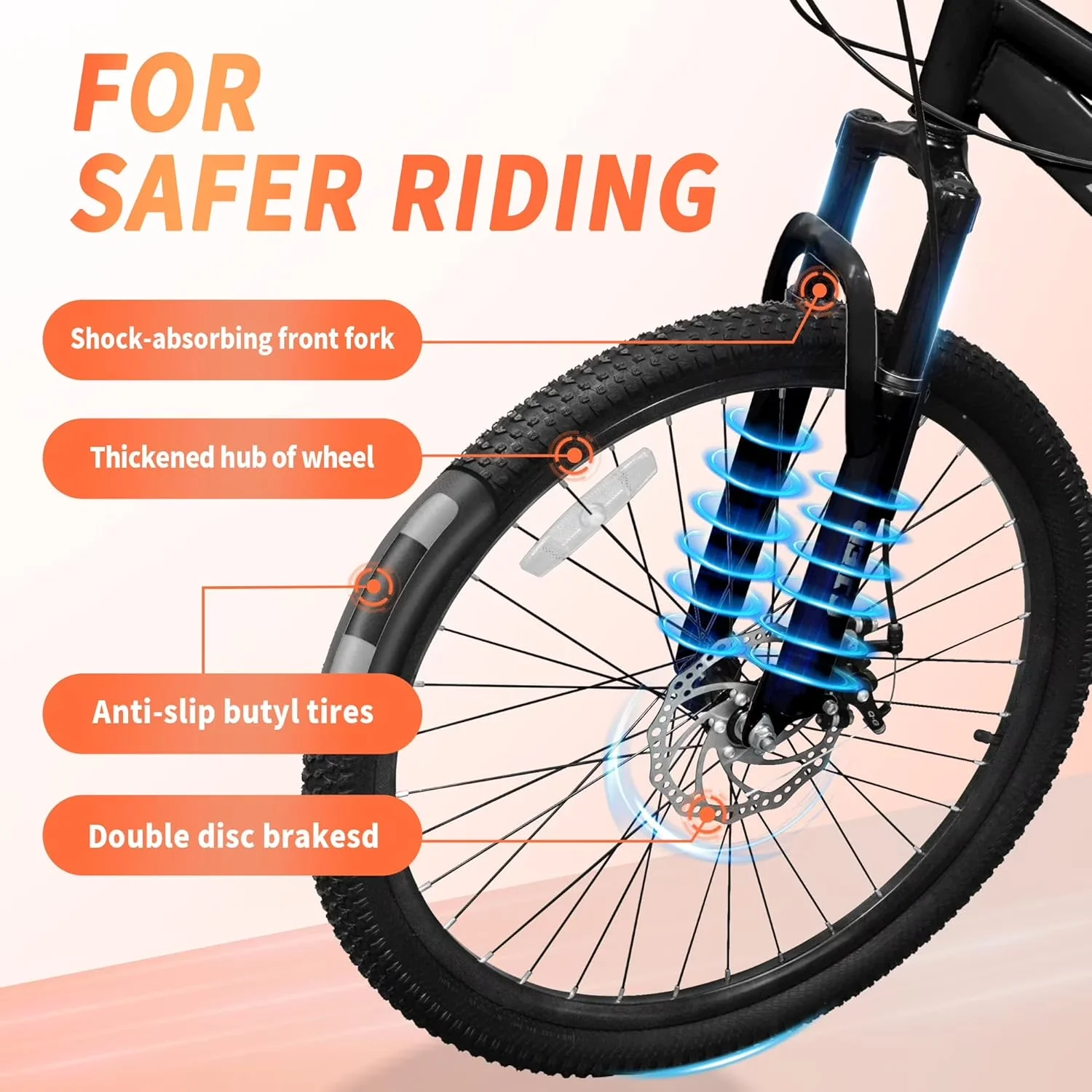 Durable Mountain Bike with Adjustable Seat Height, Bikes, 20 Inch Kids - Black Model B7B0A9