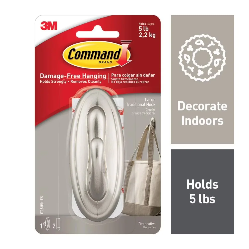 Versatile Damage-Free Hanging with SPRICHLIO22080CRPAS, 2-Pack - Plastic Silver Model 43DE75