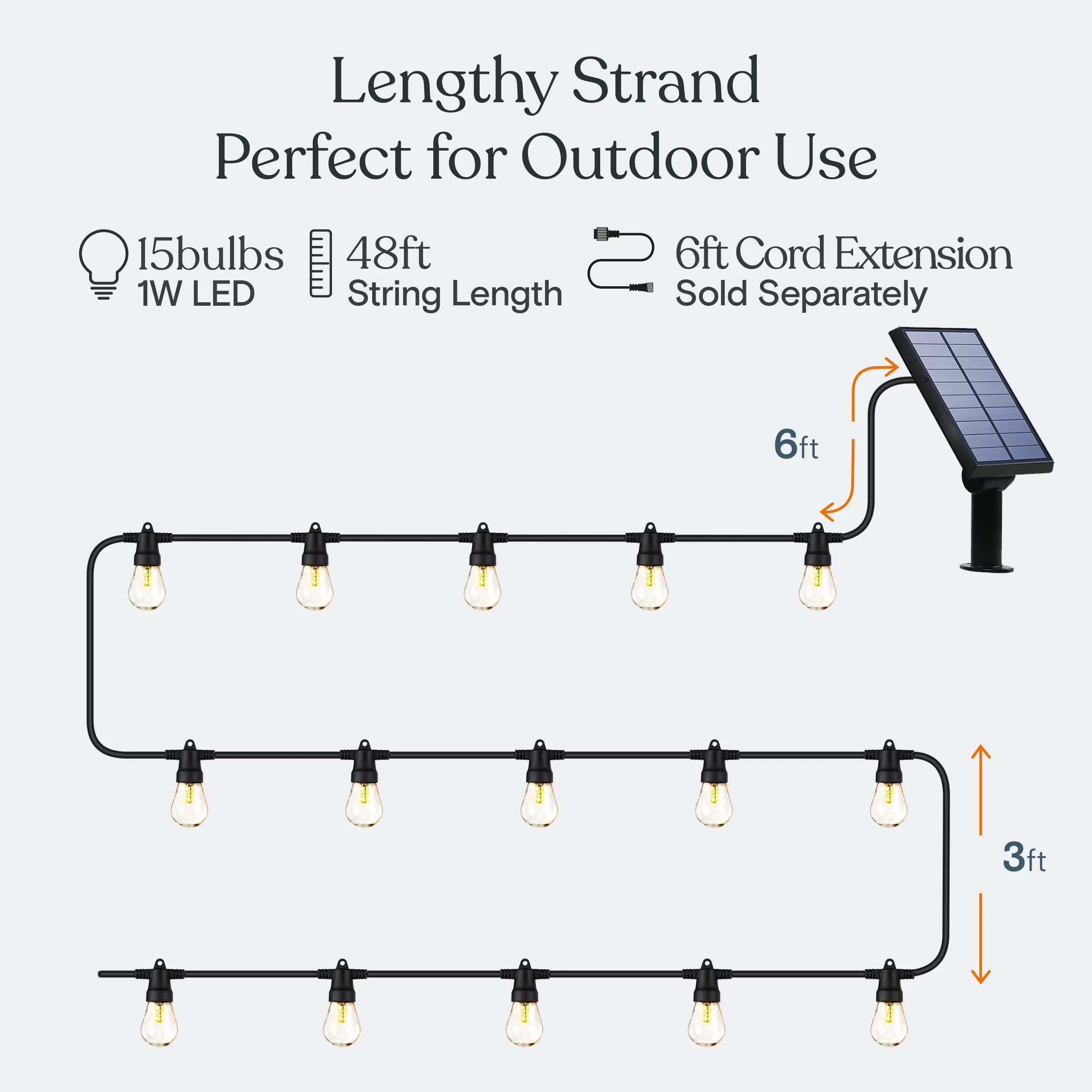 Stylish Led Lighting with LED, Solar, 1W - Black, Clear, Multicolor 2700K Model 066581