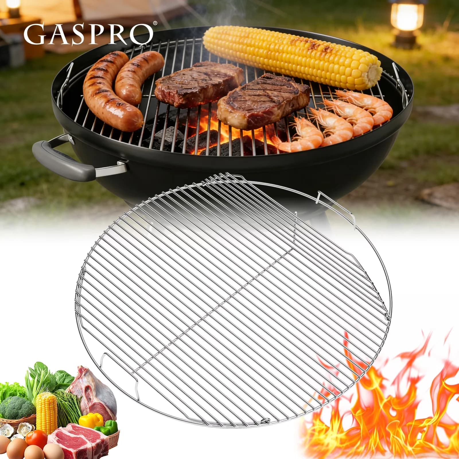 Combo Grill Versatile with Rust Resistant, Material: Heavy-duty stainless steel, Replacement Part Number: 7436 - Silver Plated Steel Model 7281F1
