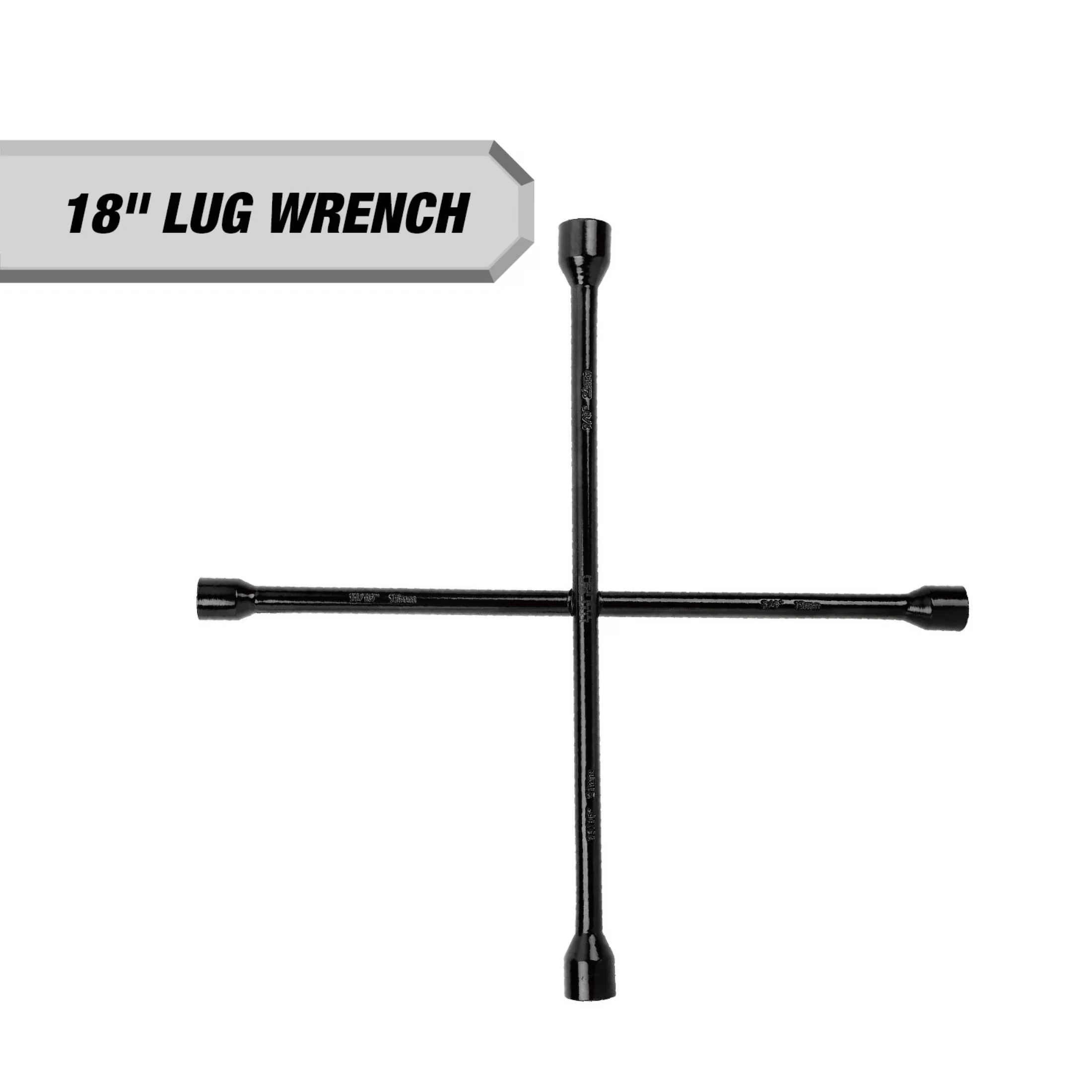 Sleek Hand Tool with Easy Handheld, Durable Material, 18-inch Durable Carbon Steel Lug Wrench - Black Model 1F77DF