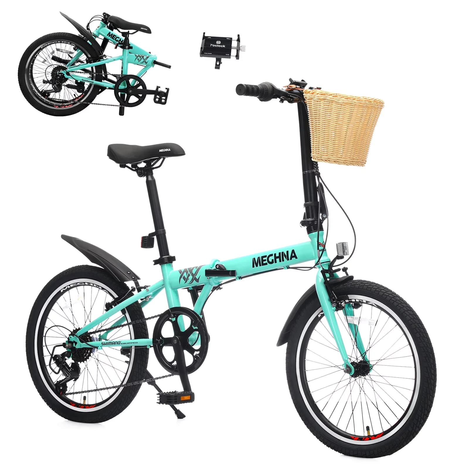 Durable Mountain Bike with Compact, Foldable, Bikes 20 Inch Folding - Green#7 Model 895523
