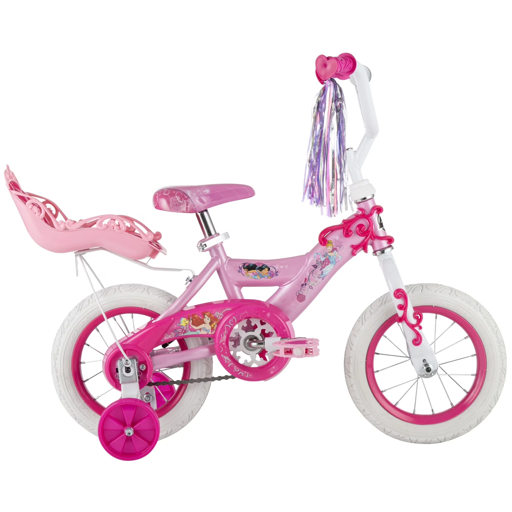 Modern Kids Bike with Adjustable Seat, Adjustable Seat Height, Fits Riders 37" - Pink, White Model A82C36
