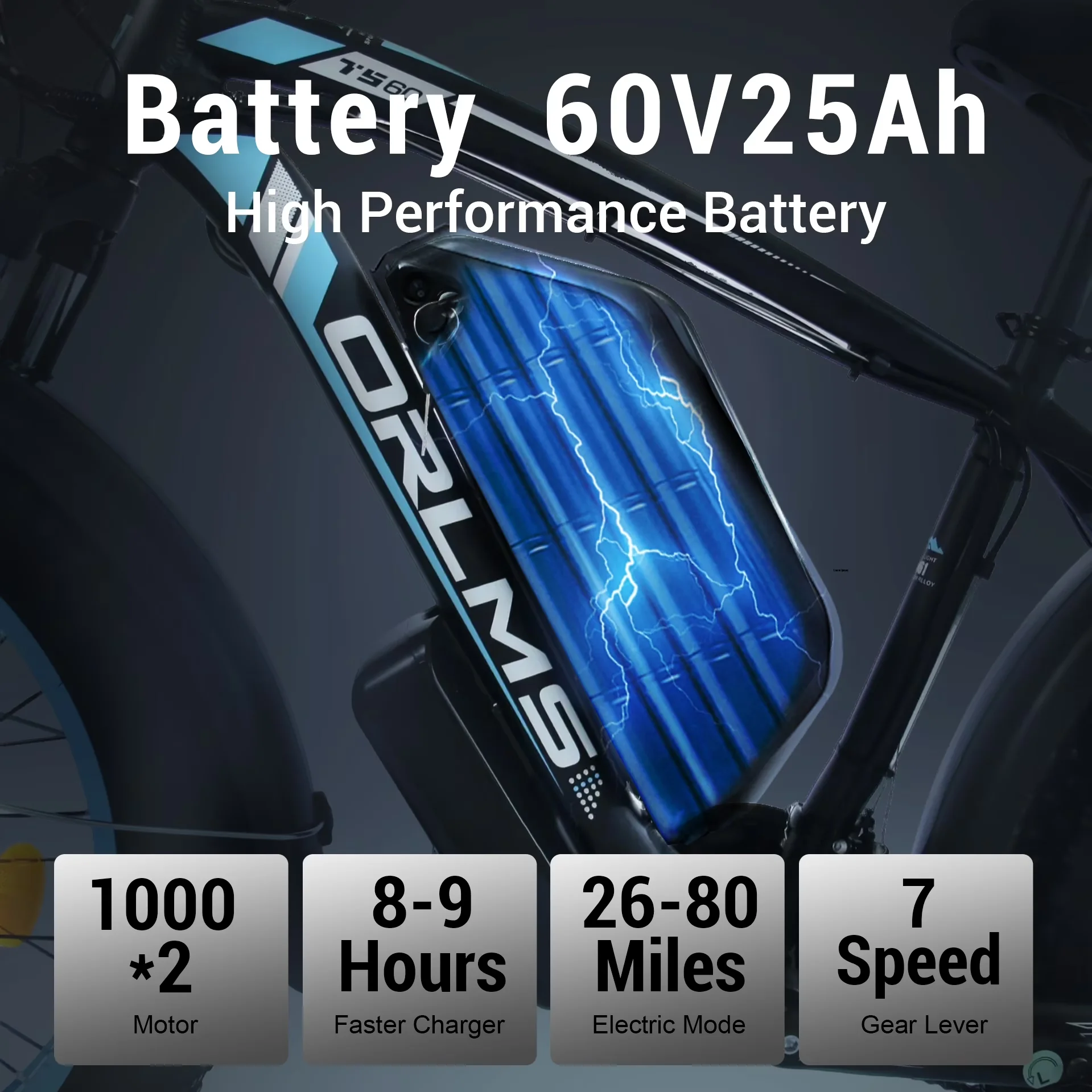 Versatile Electric Bike with Battery, 6000W, 60V 25AH Battery Ebike - Green Model F6BEE1