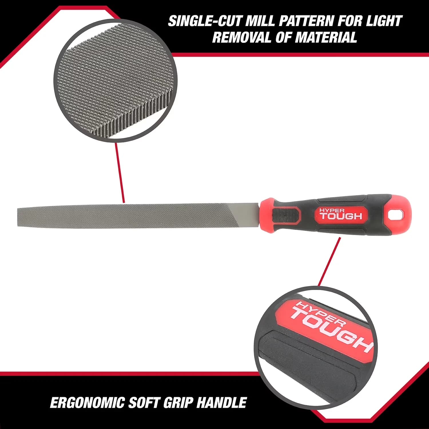 Stylish Hand Tool with Comfort Grip, 2202V, American Pattern file - 8-Inch Model EB8706
