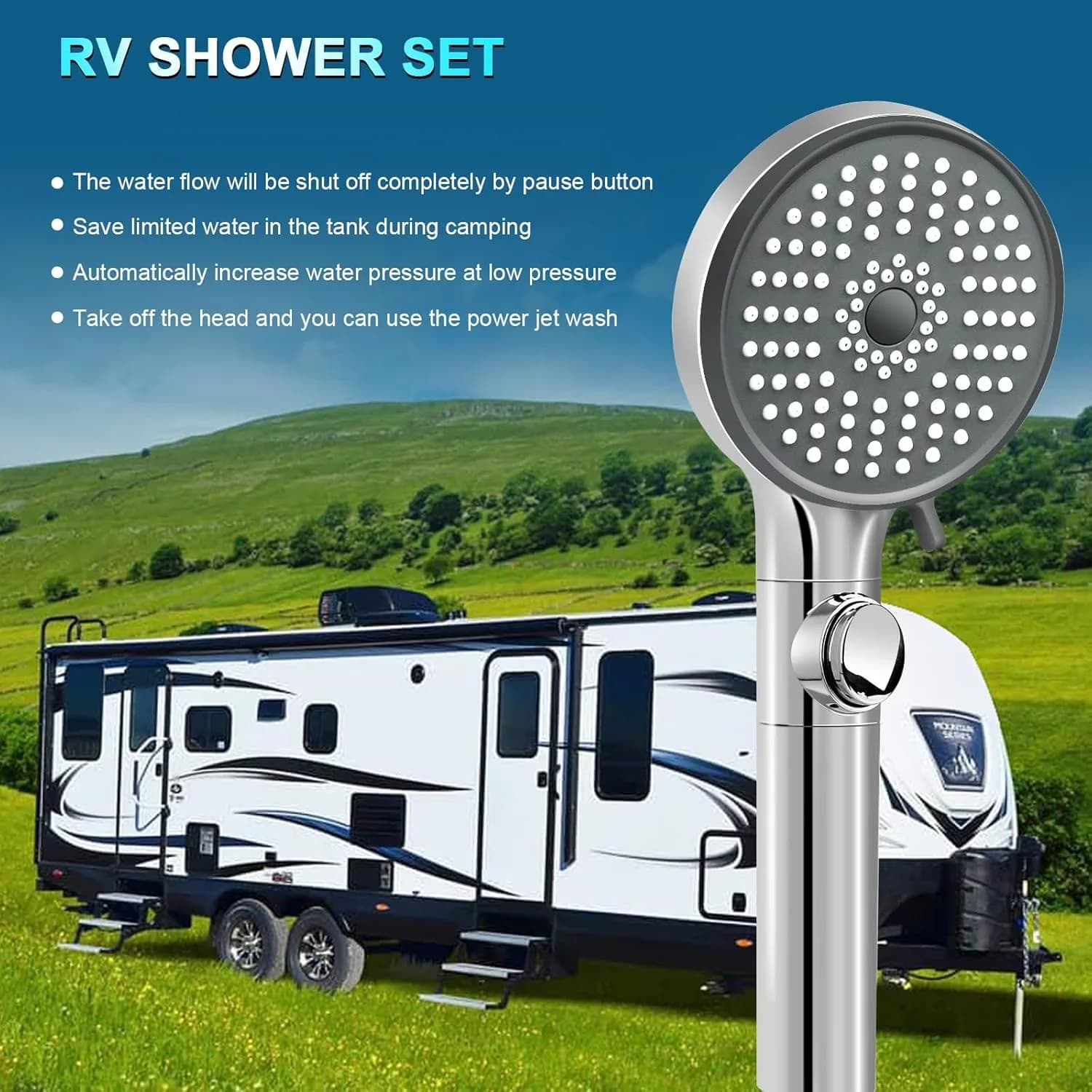Bathroom Renovation Essential with Adjustable, ??【RV Shower Head Holder】 - Abs White for Bathroom Model 276F7E