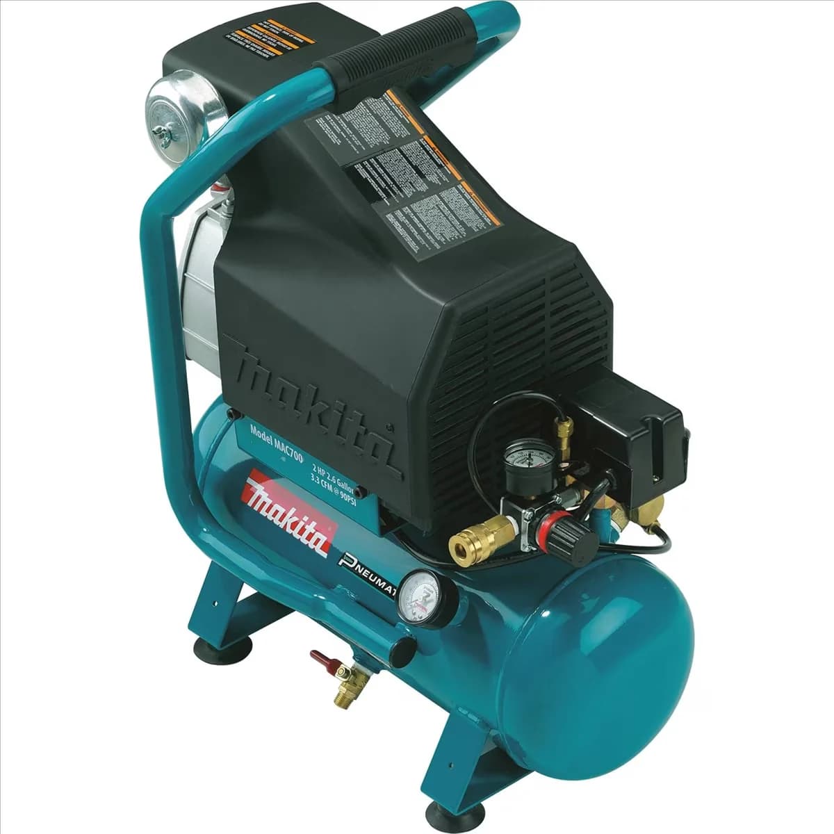 Stylish Air Tools Compressor with Portable, 2.0 HP* Big Bore™ - Plastic Black Model 1C1716