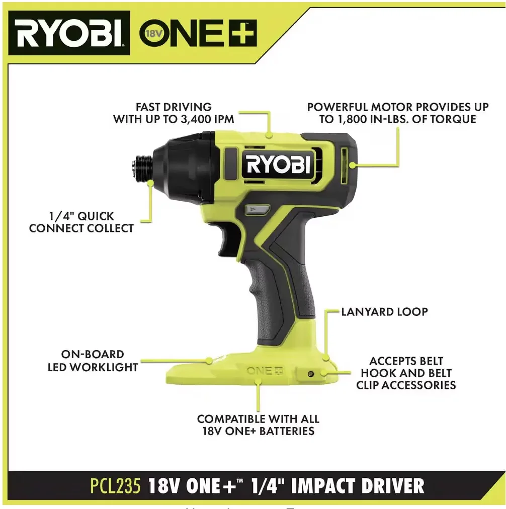 Power Tool Reliable with 18V, Variable Speed, ONE+ 18V Cordless 6-Tool Combo Kit - Model 84D7B5