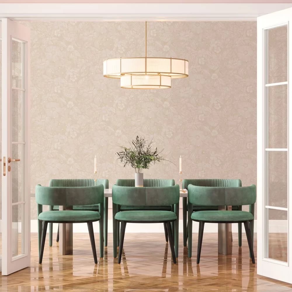 Wallpaper Compact with Easy To Clean, Washable, Metallic Bloom Dusty Rose Peel and Stick - Red Vinyl Model 206E26