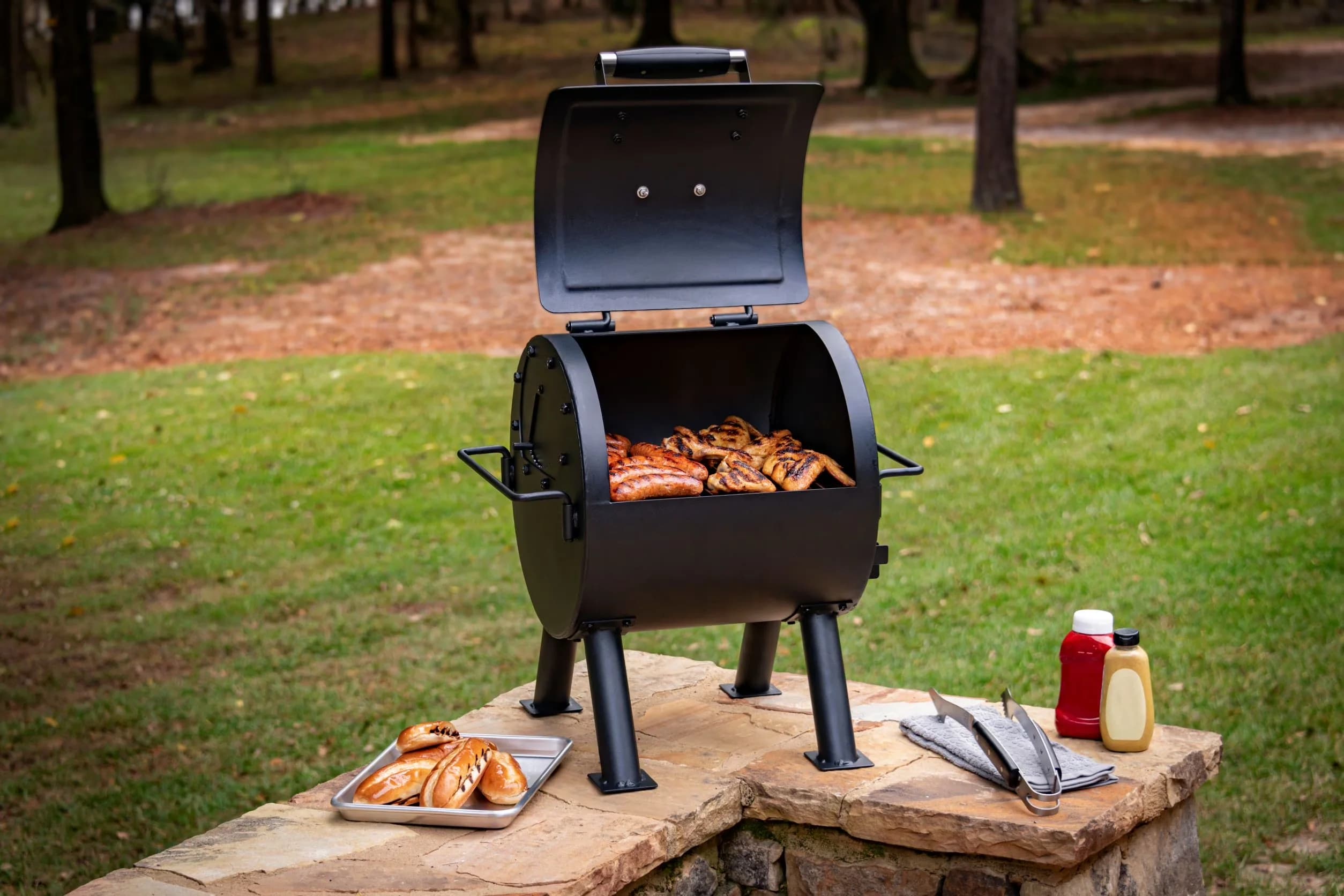 Charcoal Grill Stylish with Portable, Rust Resistant, Black - Heavy Duty Steel Black Model ABF4A4
