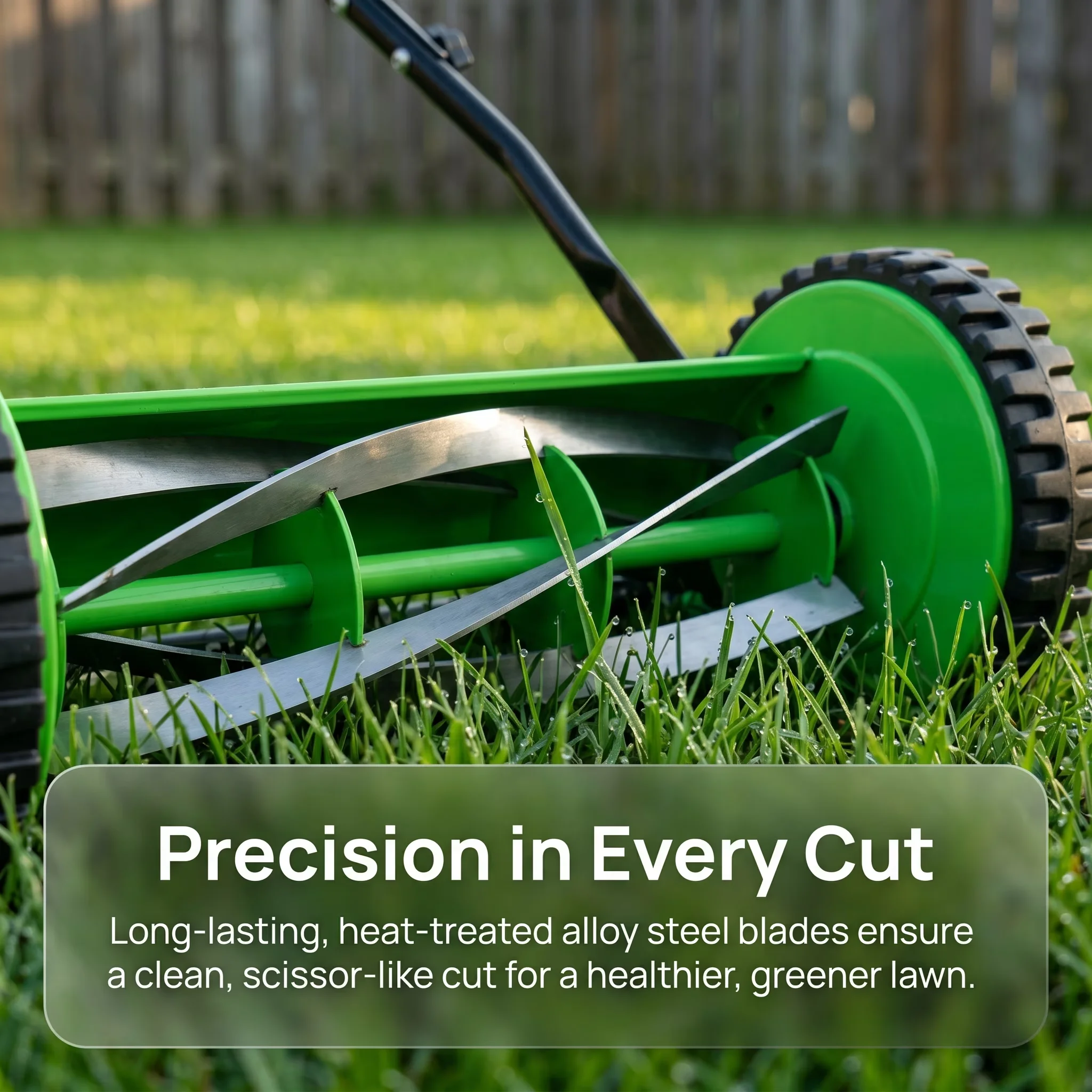 Versatile Push Mower with Adjustable, Grass Catcher, 14-Inch 5-Blade Reel Lawn - Green Model C0840C
