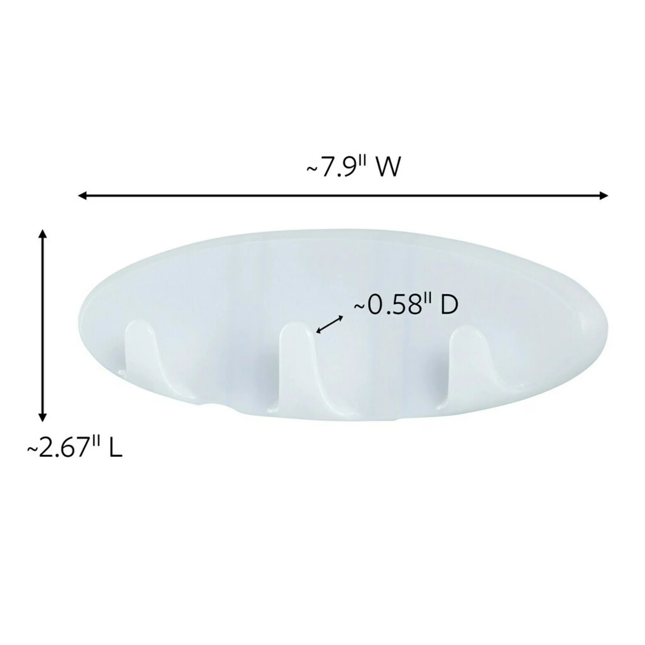 Sleek Damage-Free Hanging with Wall-Mountable, INCLUDES – 1 Multi-Hook, 2 Large Strips - White Plastic Model B912C2