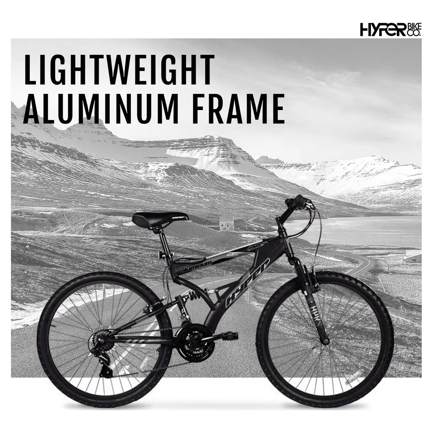 Classic Mountain Bike with Adjustable Seat Height, Front and rear linear pull brakes - Black Model 8BBCCC