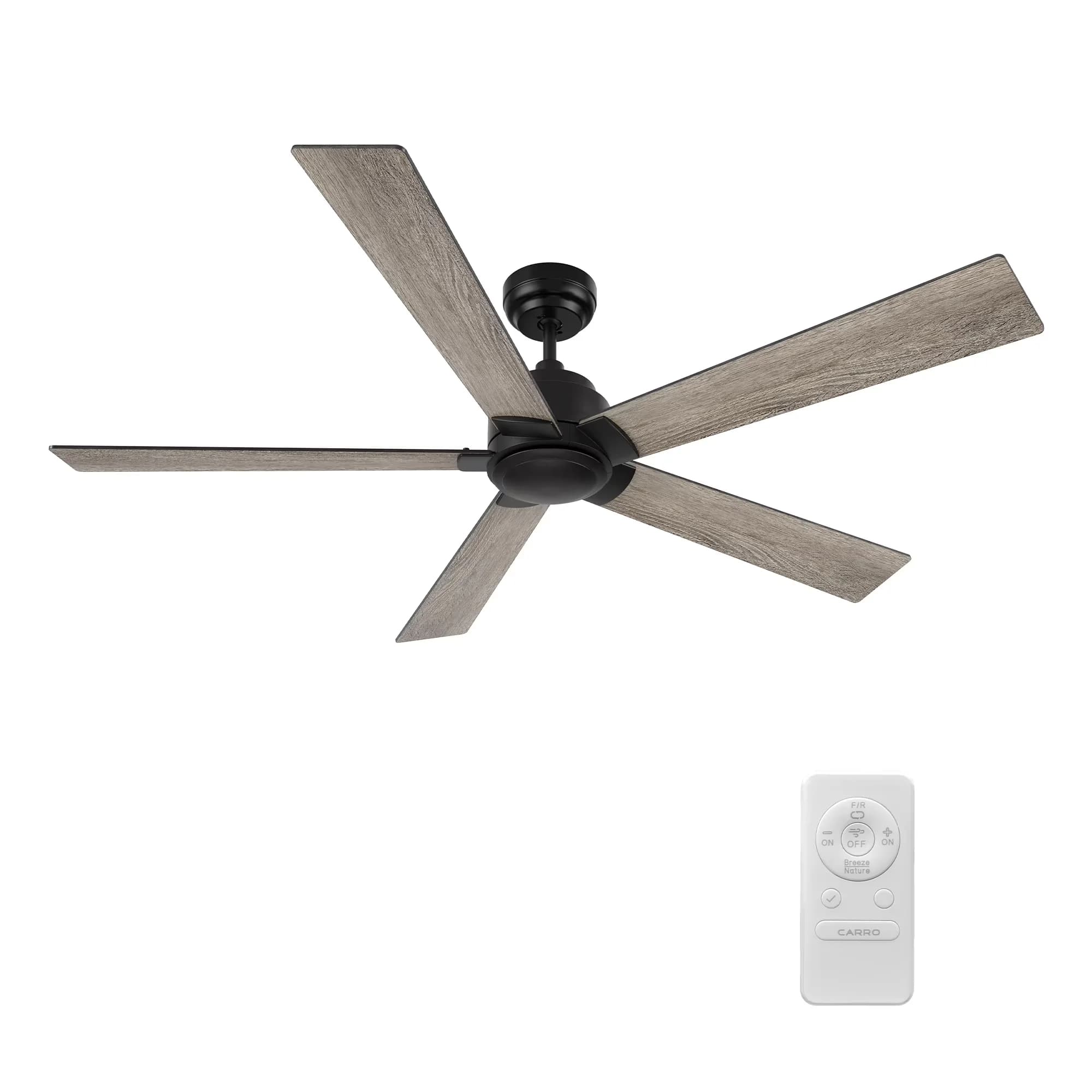 Essential Ceiling Fan with Remote Controlled, Modern, Welland 60" Large - Black Model ADA18B