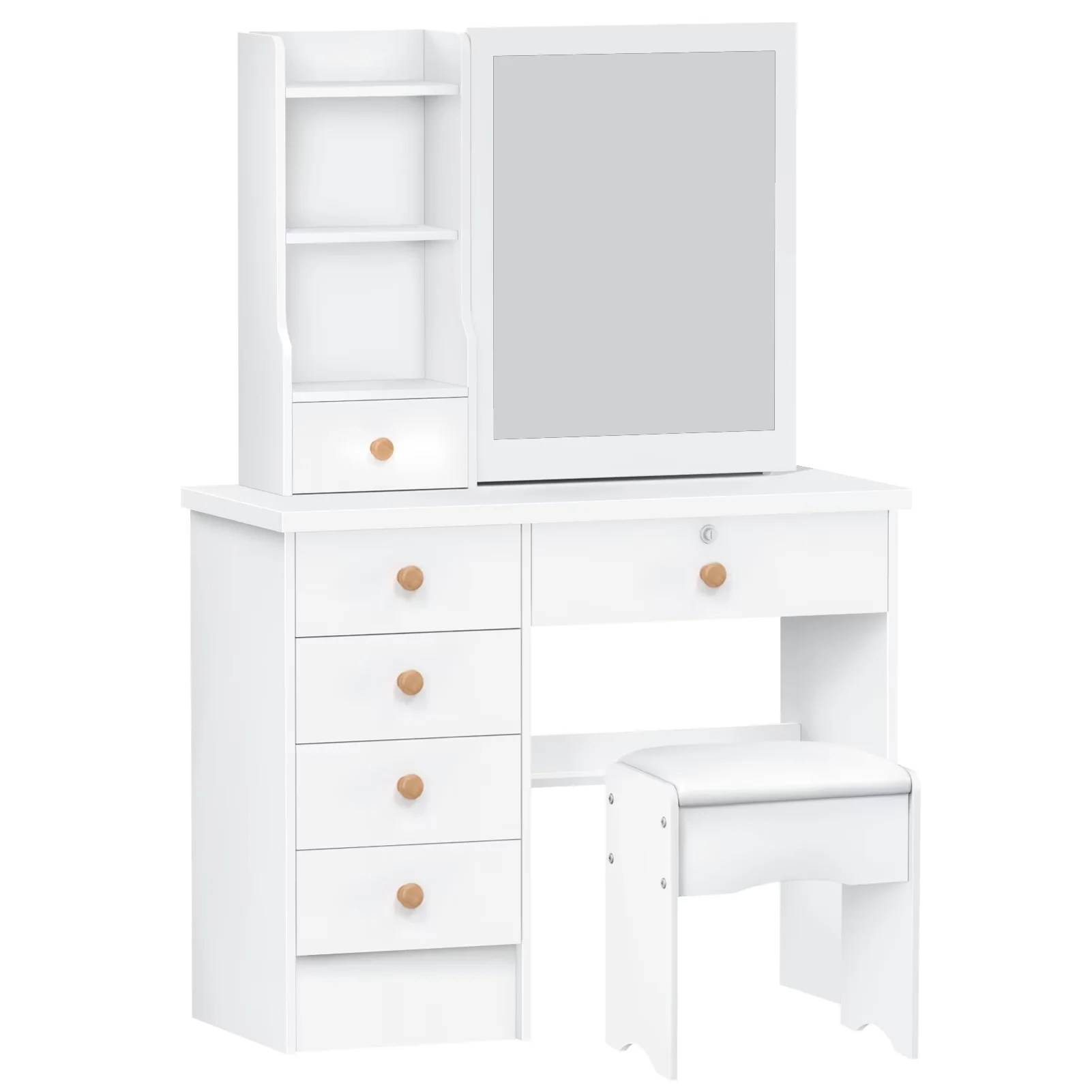 Bathroom Renovation Versatile with Contemporary, Locking, Vanity Desk - White Model 265794