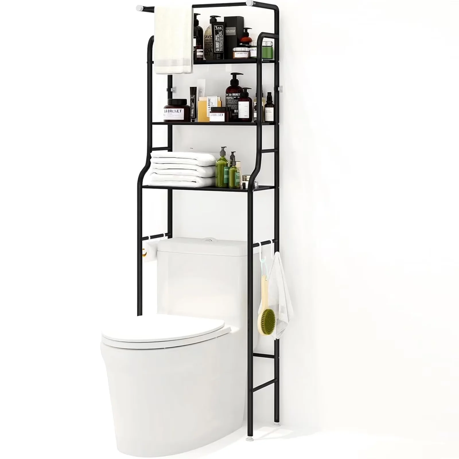 Essential Bathroom Renovation with Divided, Hanging, Rust Resistant - Black Steel for Bathroom Model DD5182