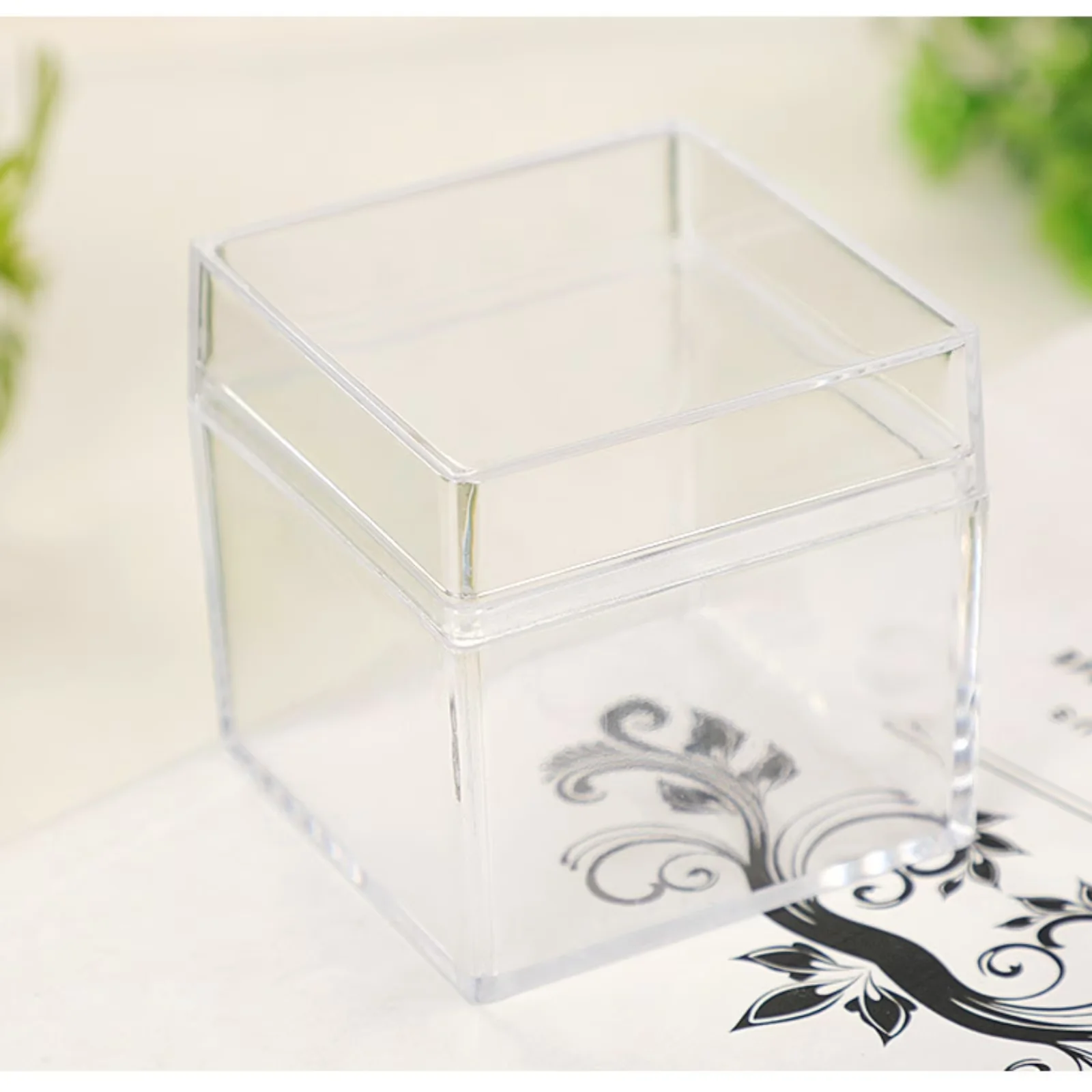 Sleek Garage Storage Supply with Transparent Square Plastic Box - Plastic White Model 318A55