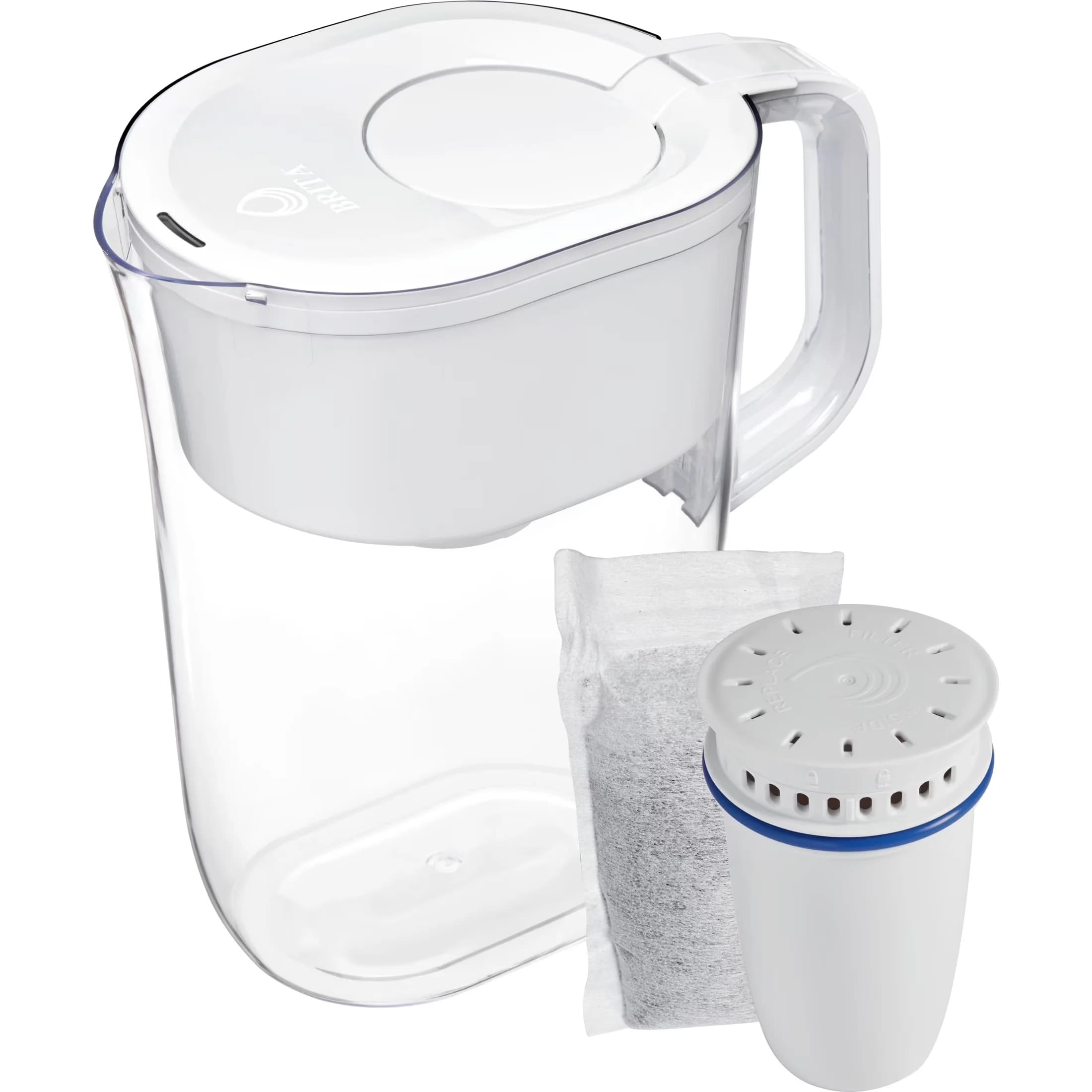 Classic Water Filtration with Automatic Shut Off, White Plastic Pitcher, Refillable 10-Cup - Plastic White Model DDE47B
