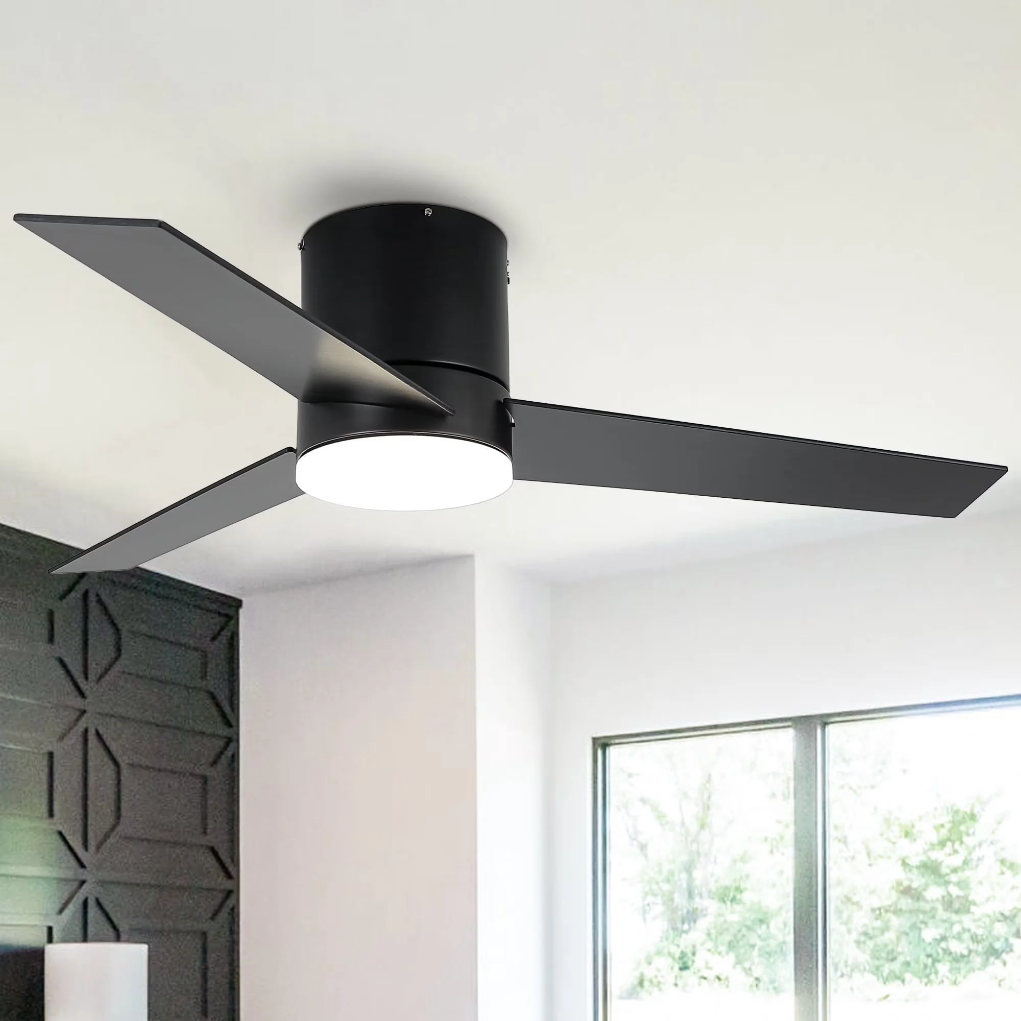 Efficient Ceiling Fan with LED, Reverse Airflow, Energy Efficient - Black Model 2CC706